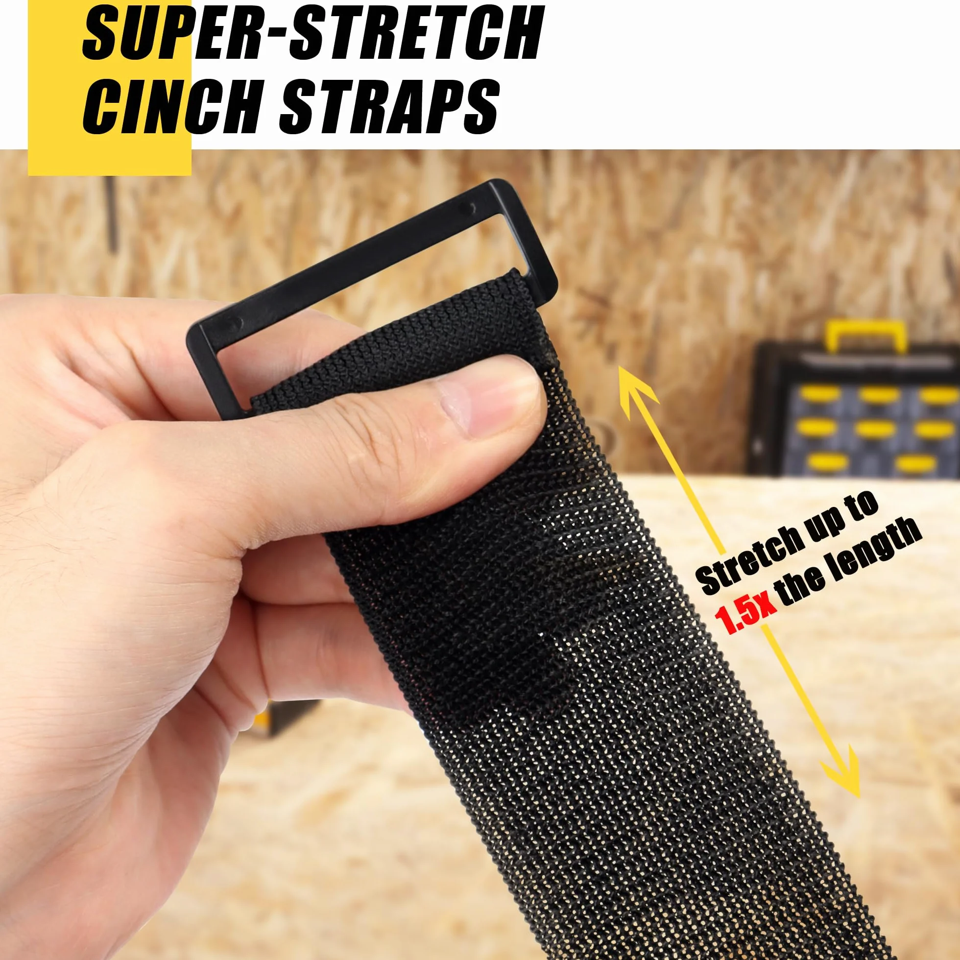 LuBanSir Cinch Straps, 1 "x 6" (10 szt.) Elastyczny pasek na haczyk i pętelkę do przedłużania sznurka, kabla, opaskę kablową