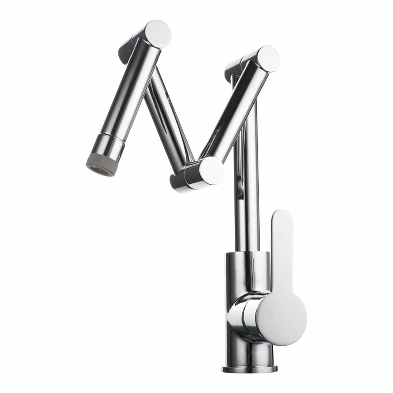Elastyczny kran Obrotowy, Copper Folding Kitchen Faucet Waszyny Umywalka Siły Chowany Hot and Cold Siedzi Uniwersalny obrotowy kran(Chrome)