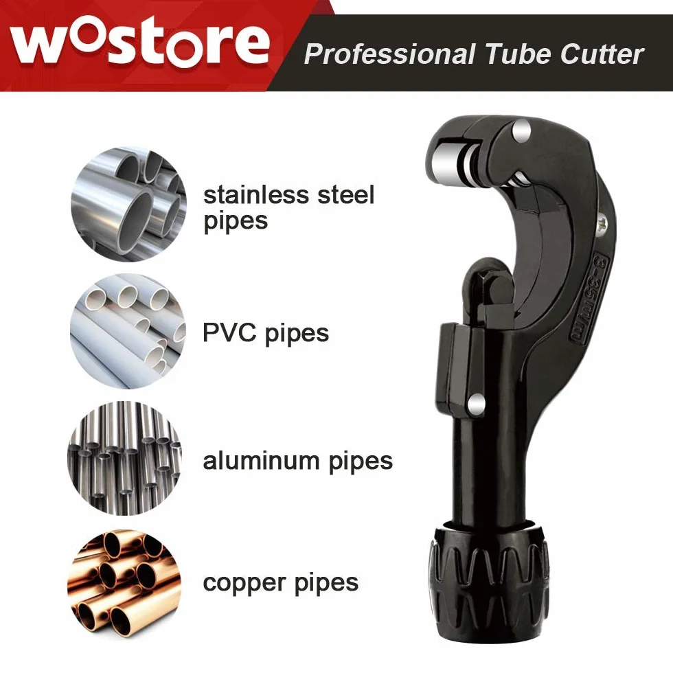 Wostore Obcinak do rur do cięcia miedzi, plastiku, aluminium, mosiądzu i stali nierdzewnej, obcinak do rur 1/20.3 cm-1-5/20.3 cm (3-35 mm)