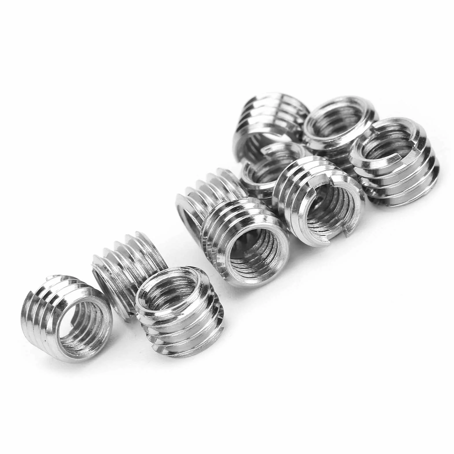 10 Sztuk Wkładki Gwintowe Zapięcie Sprzętowe Wewnętrzne M6 * 1.0 Zewnętrzne M8 * 1.25 Długość 6 MM Mężczyzna Kobieta Nakrętka Redukcyjna Sprzęt ze Stali Nierdzewnej Narzędzie do Naprawy
