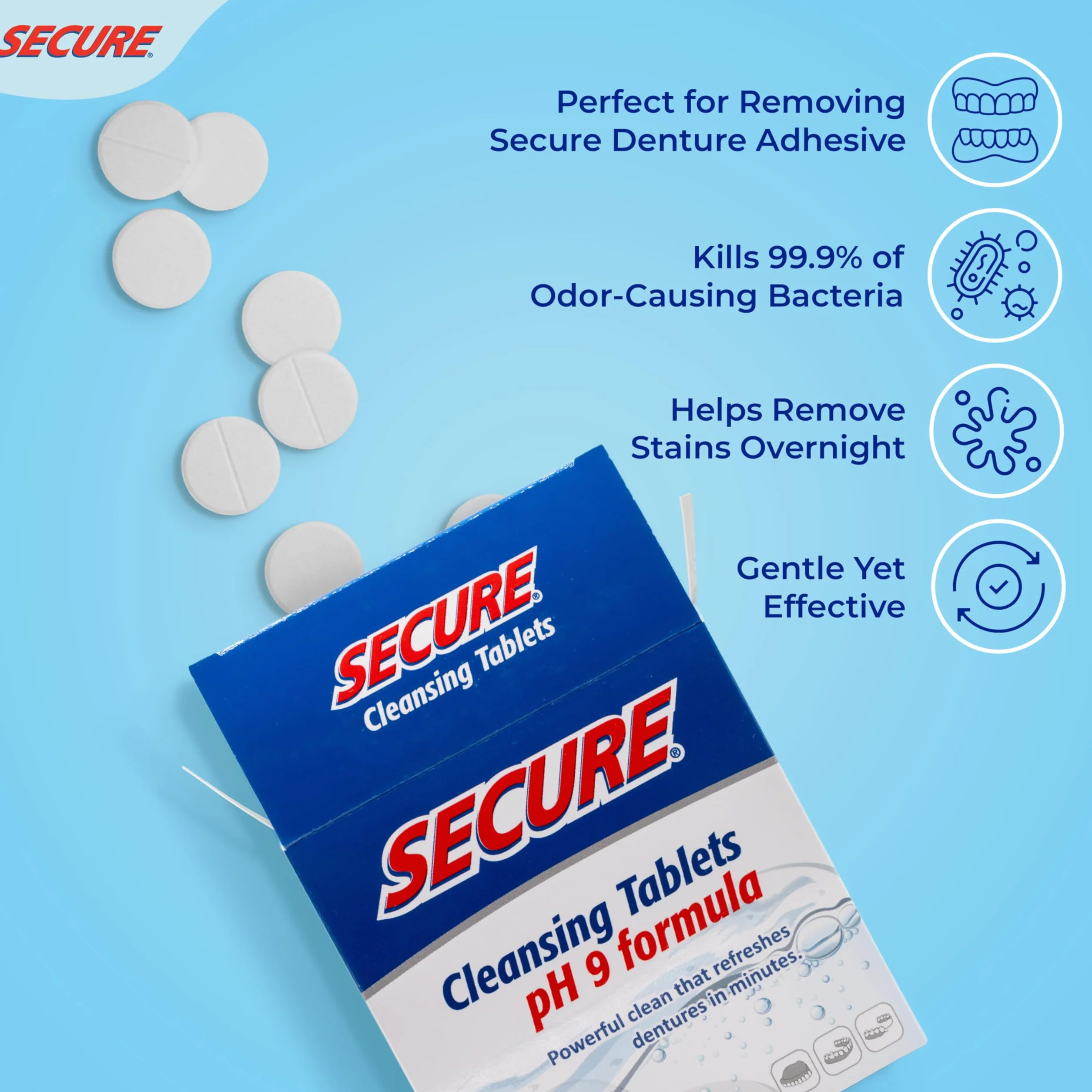 Secure – tabletki do czyszczenia zębów – 32 tablety od Secure Denture Adhesive