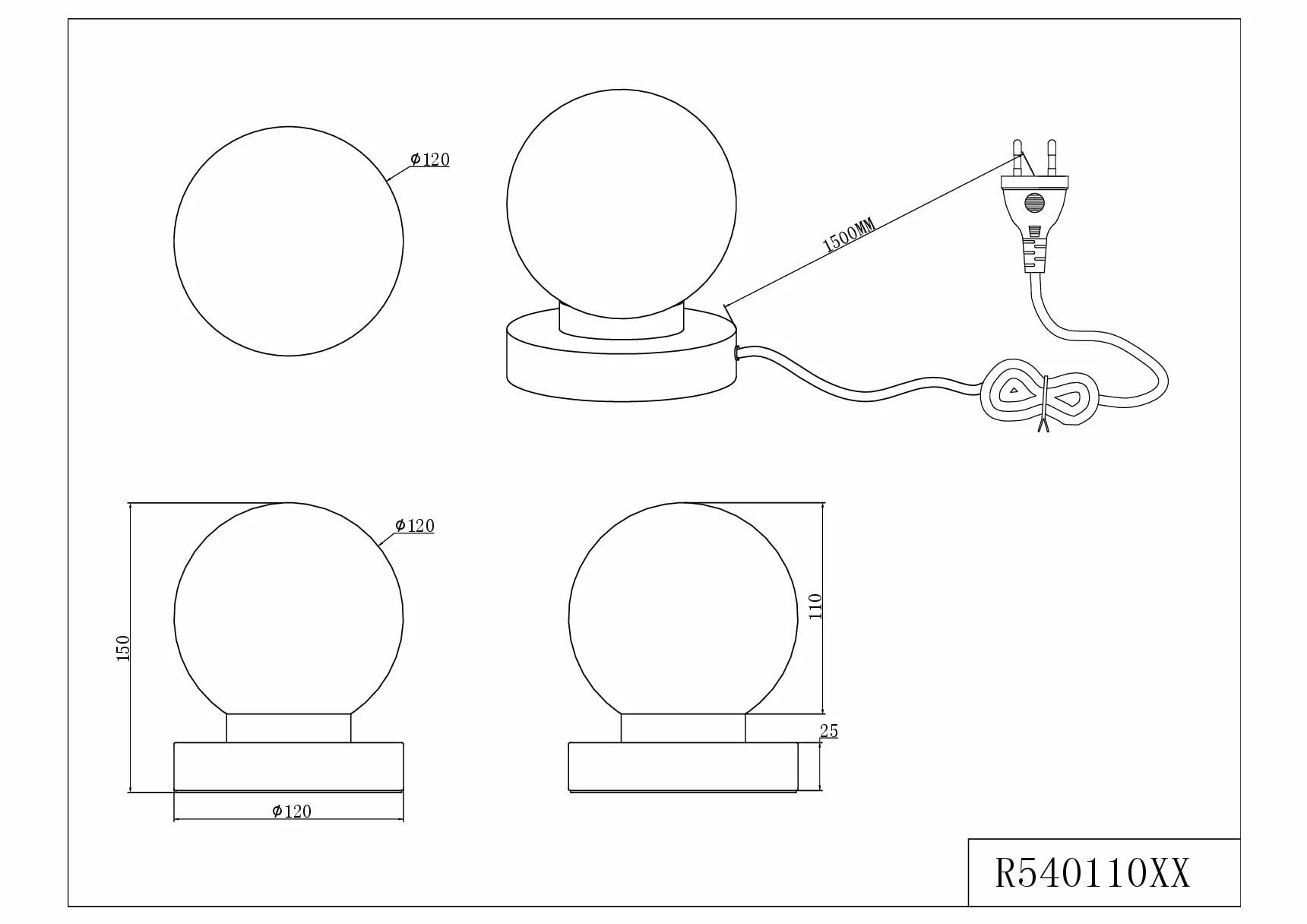 Reality Leuchten Lampa stołowa Prinz II R54011008, metal mosiądz matowy, szkło białe, bez 1 x E14, On/Off Touch