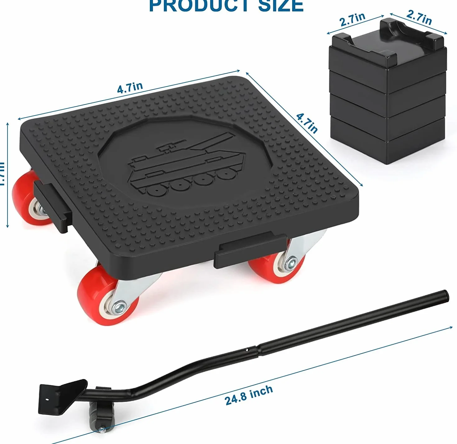 goldenwarm Podnośnik meblowy do ciężkich mebli, 4 rolki meblowe z 5 kółkami obrotowymi o 360°, obciążenie 600 kg, jak tolerowane czarny