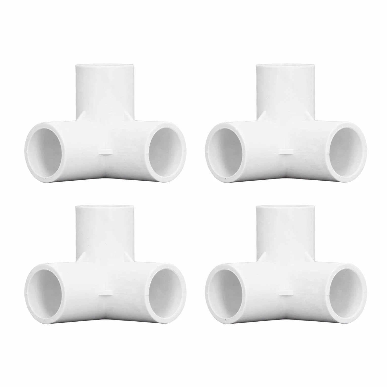 Kolanko Złączkowe z PCV 20 Mm, 3-kierunkowe, 10 Sztuk, Złączka Rurowa z Tworzywa Sztucznego z PVC, Trójnik Kątowy, Złącze Narożne do Mebli Budowlanych, Złączka Kolankowa z PCV do