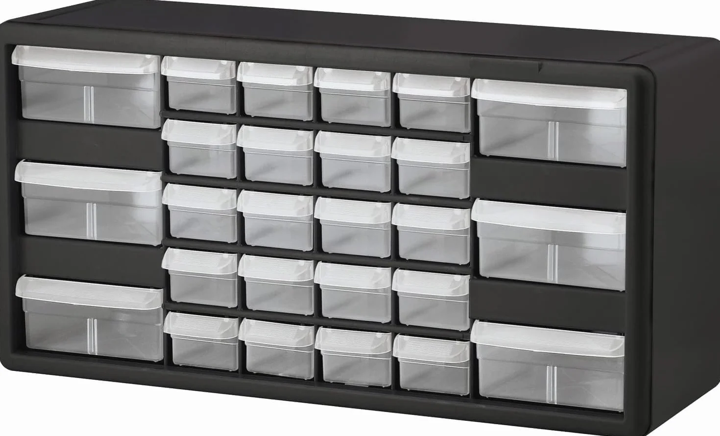 Akro-Mils 10126 26-szufladowa plastikowa szafka do przechowywania szuflad do organizacji garażu, przechowywania Lego, skrzynki narzędziowej dla nauczycieli, organizer do makijażu i innych, 50 cm szer.