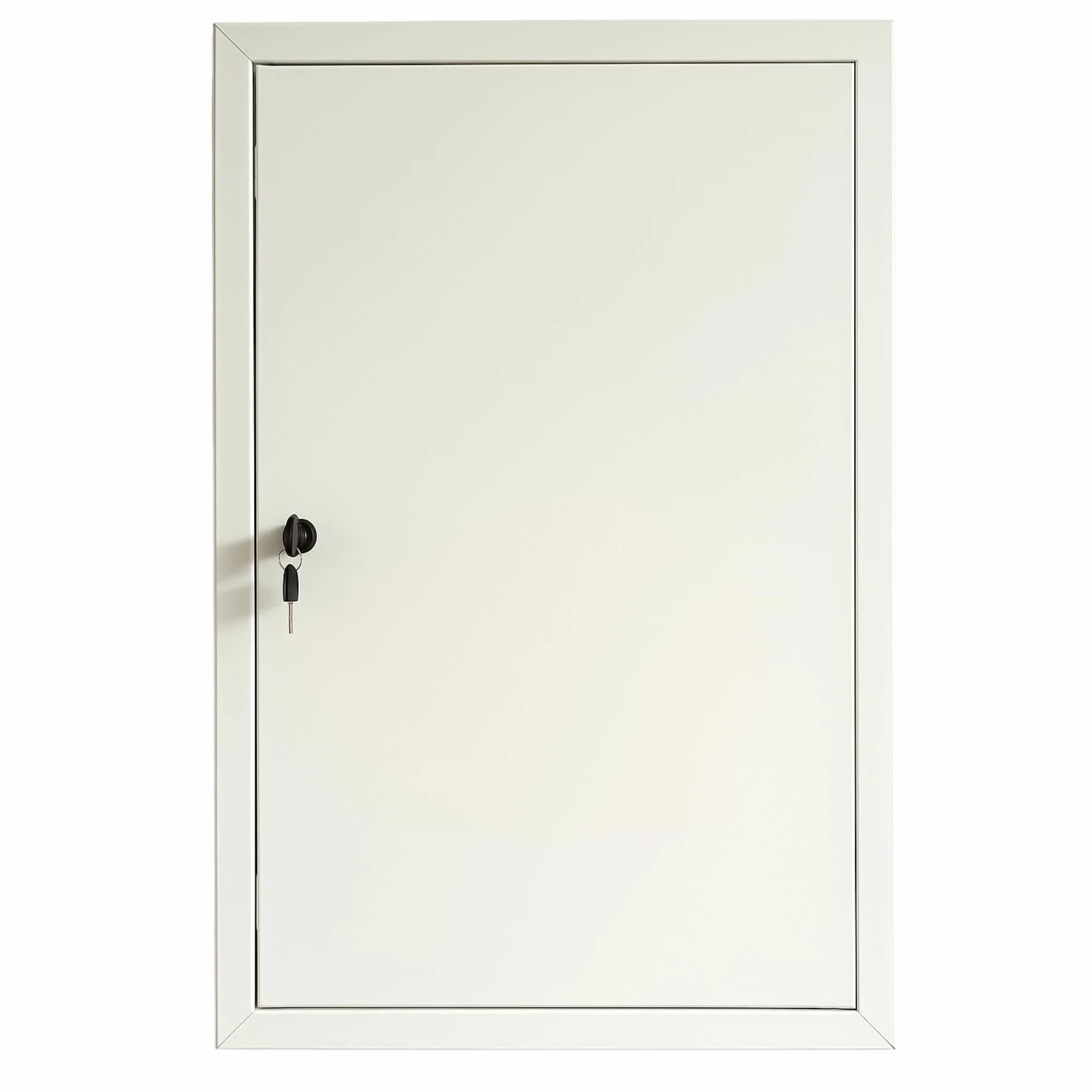 TMALASER Drzwi rewizyjne metalowe 30 x 60 cm stal ocynkowana – klapa rewizyjna biała 300 x 600 mm, zamek z kluczem - drzwi inspekcyjne do ścian murowanych i karton-gips
