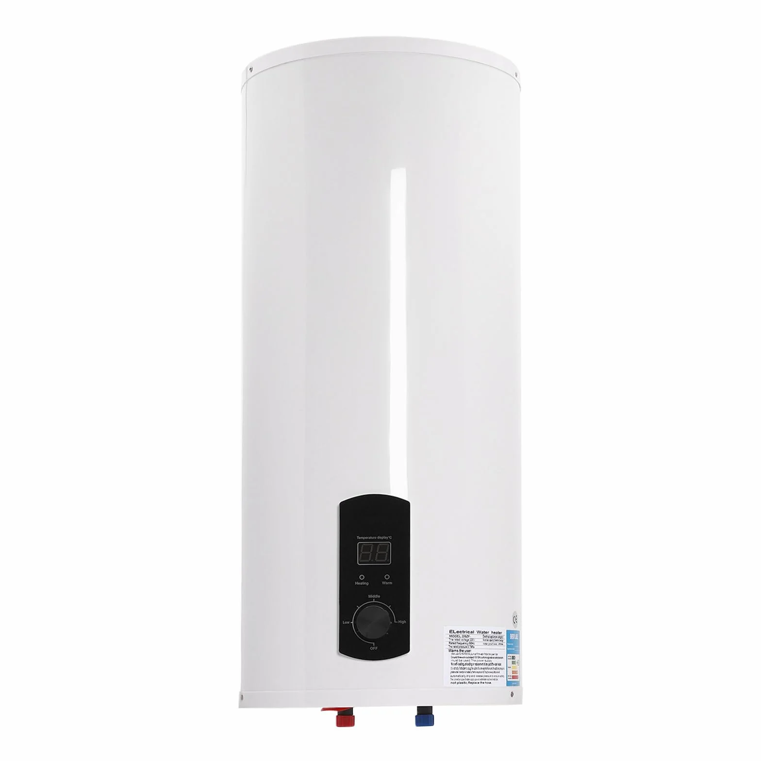 Zbiornik ciepłej wody Boiler 50L/80L/100L/120L, energooszczędny 2000 W, pionowy podgrzewacz wody, montowany na ścianie, maks. 75°C, z zabezpieczeniem przed wyciekiem, wtyczka G1/2 (100 l)