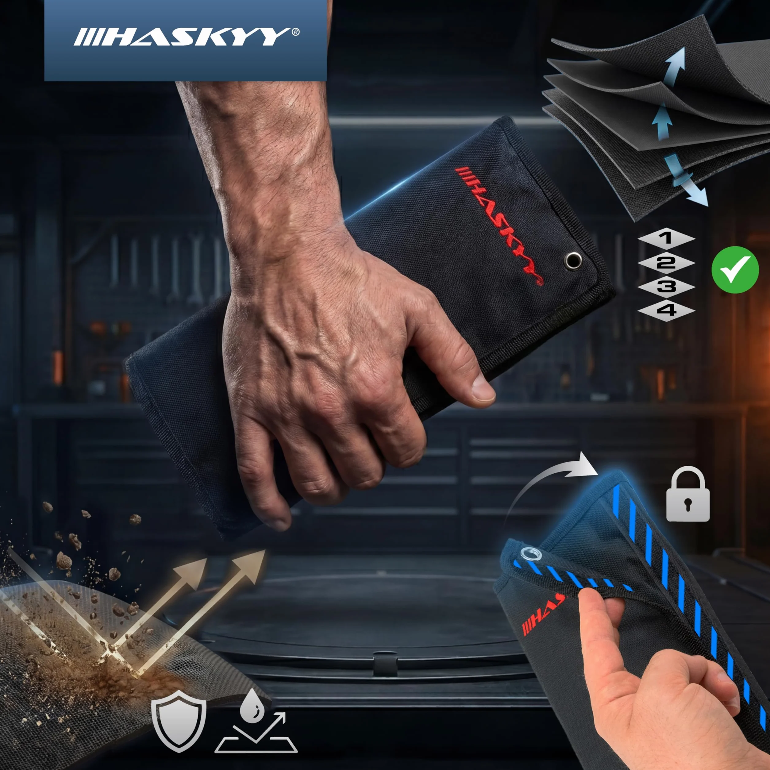 HASKYY14-częściowy zestaw kluczy płasko-oczkowych z grzechotką 8-22 mm