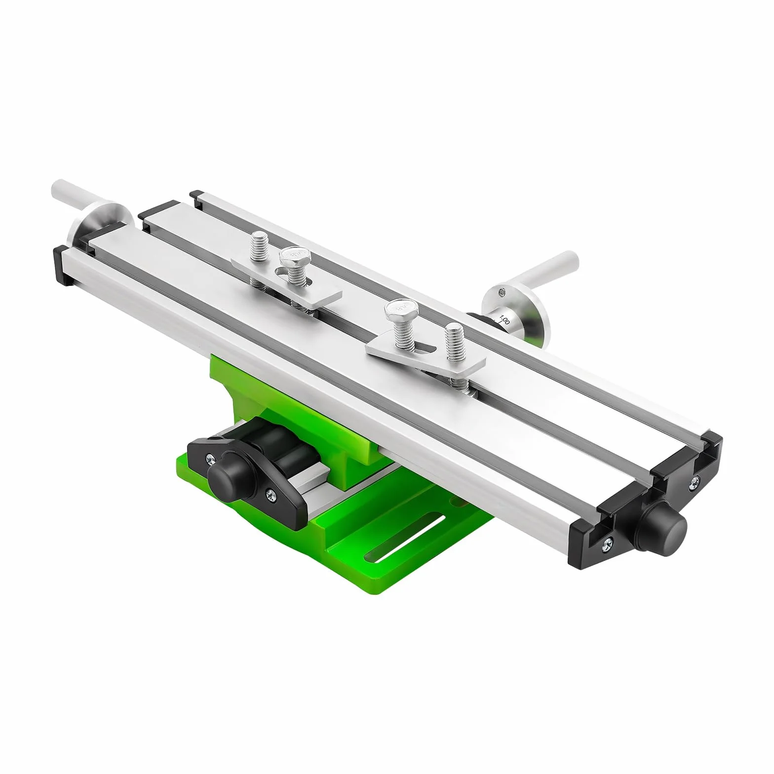 Precyzyjny stół krzyżowy do mini wiertarki, stół frezarski ze stopu aluminium, stół z regulacją XY ze skalą, przesuw 200 x 50 mm, powierzchnia stołu 310 x 90 mm, do warsztatu, modelarstwa i stojaka