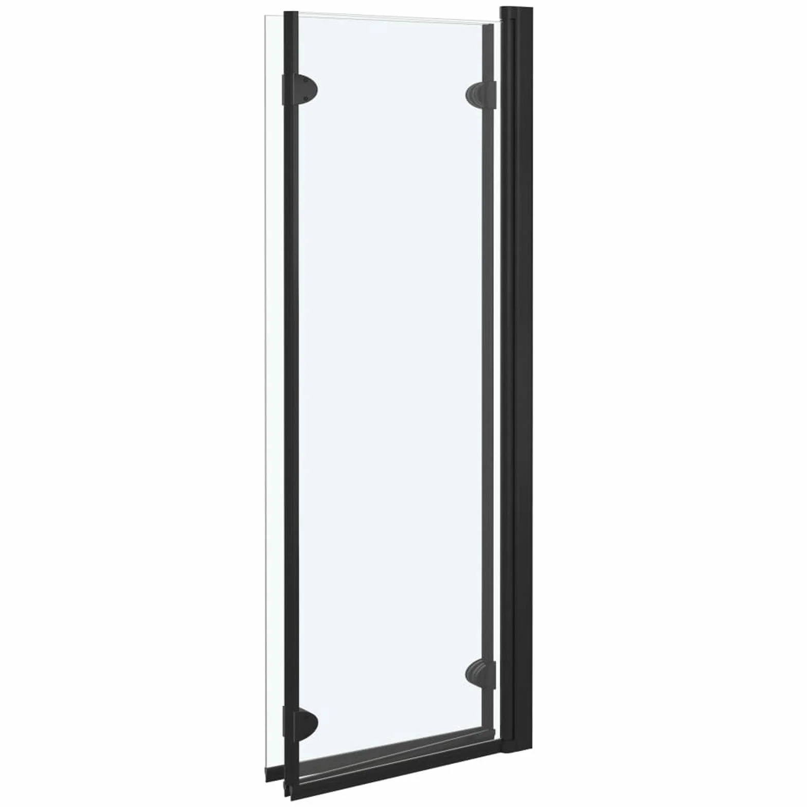 Składana ścianka prysznicowa 3 panele ESG 130 x 138 cm czarny, przegroda do wanny, parawan prysznicowy, kabina prysznicowa, parawan łazienkowy