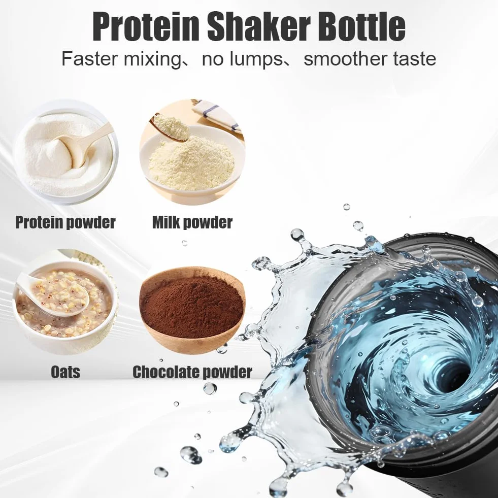 Butelka do wytrząsania proteinowego, 2 szt. Shaker Protein Shaker z Mix Ball Pill Organizer i przechowywanie, sportowa butelka na wodę dla sportowców, entuzjastów fitnessu, na siłownię i na