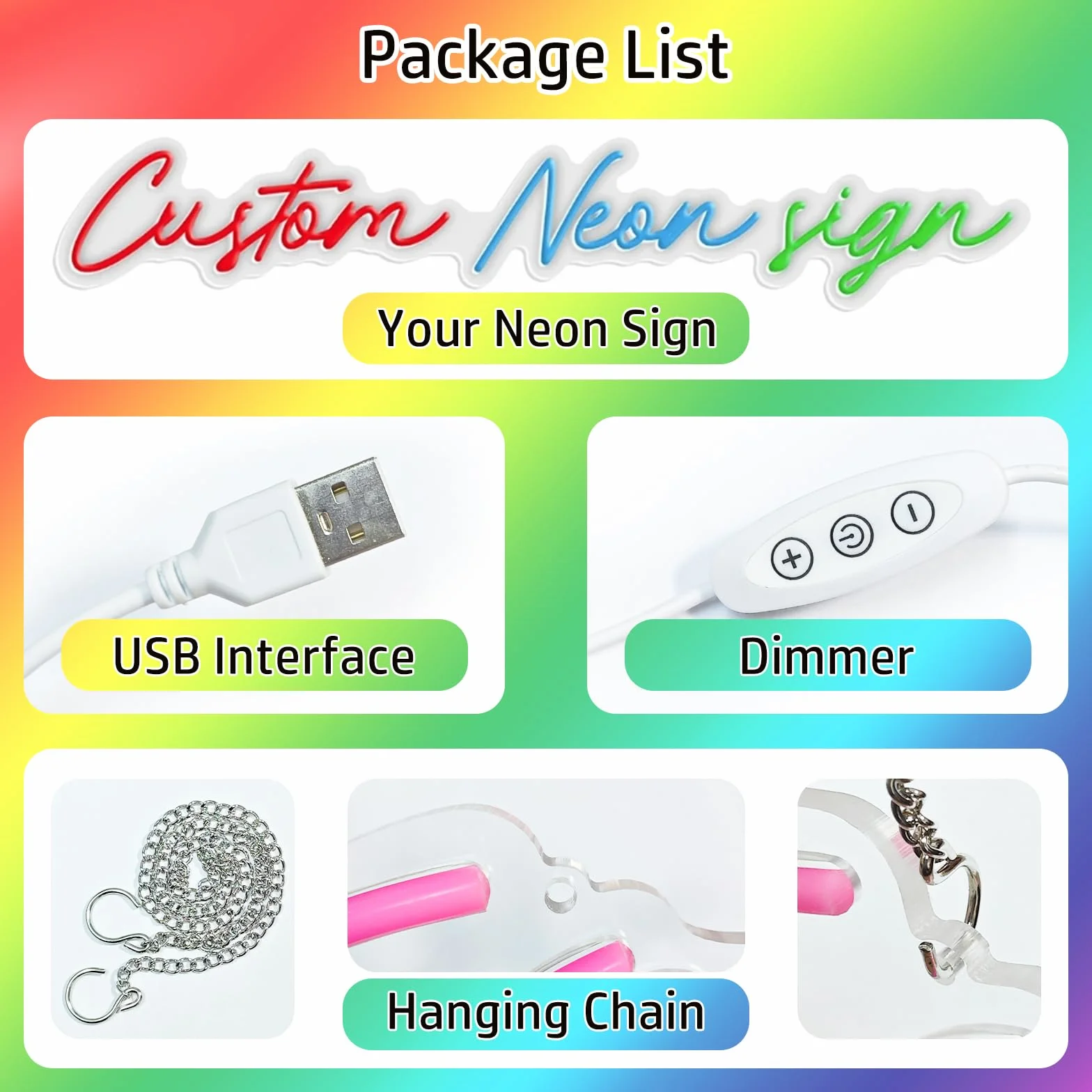 LED Neon lampka nocna na ścianę dekoracja 5V USB