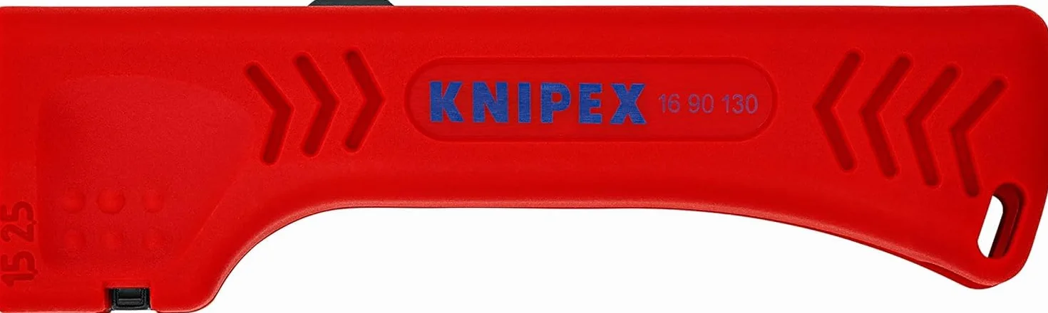 KNIPEX Uniwersalne narzędzie do ściągania izolacji z kabli stosowanych w budynkach i przemyśle w blister 130 mm, 16 90 130 SB