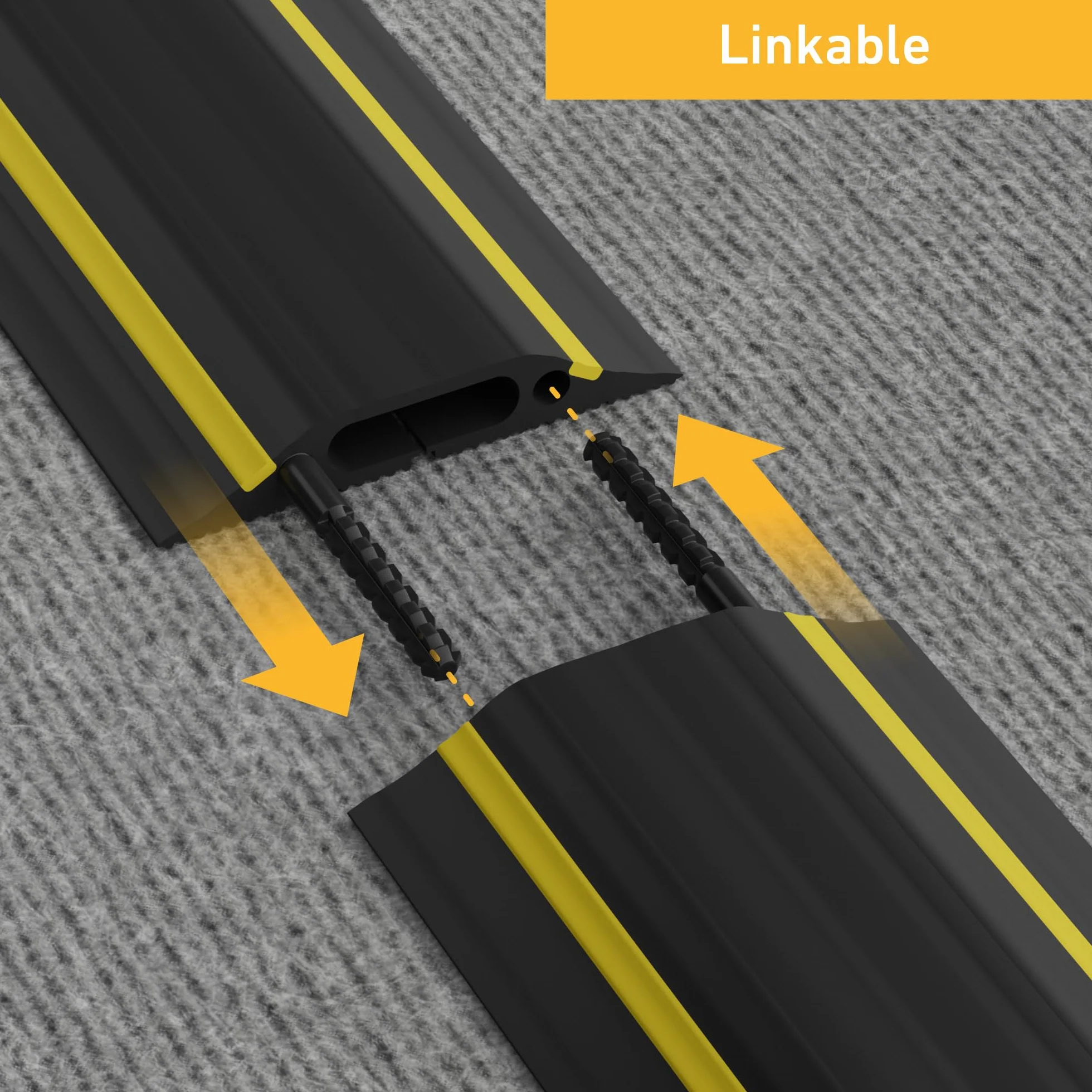D-Line FC83H Listwa Podłogowa na Kable, Czarny/Żółty, Odcinek 1,8 m
