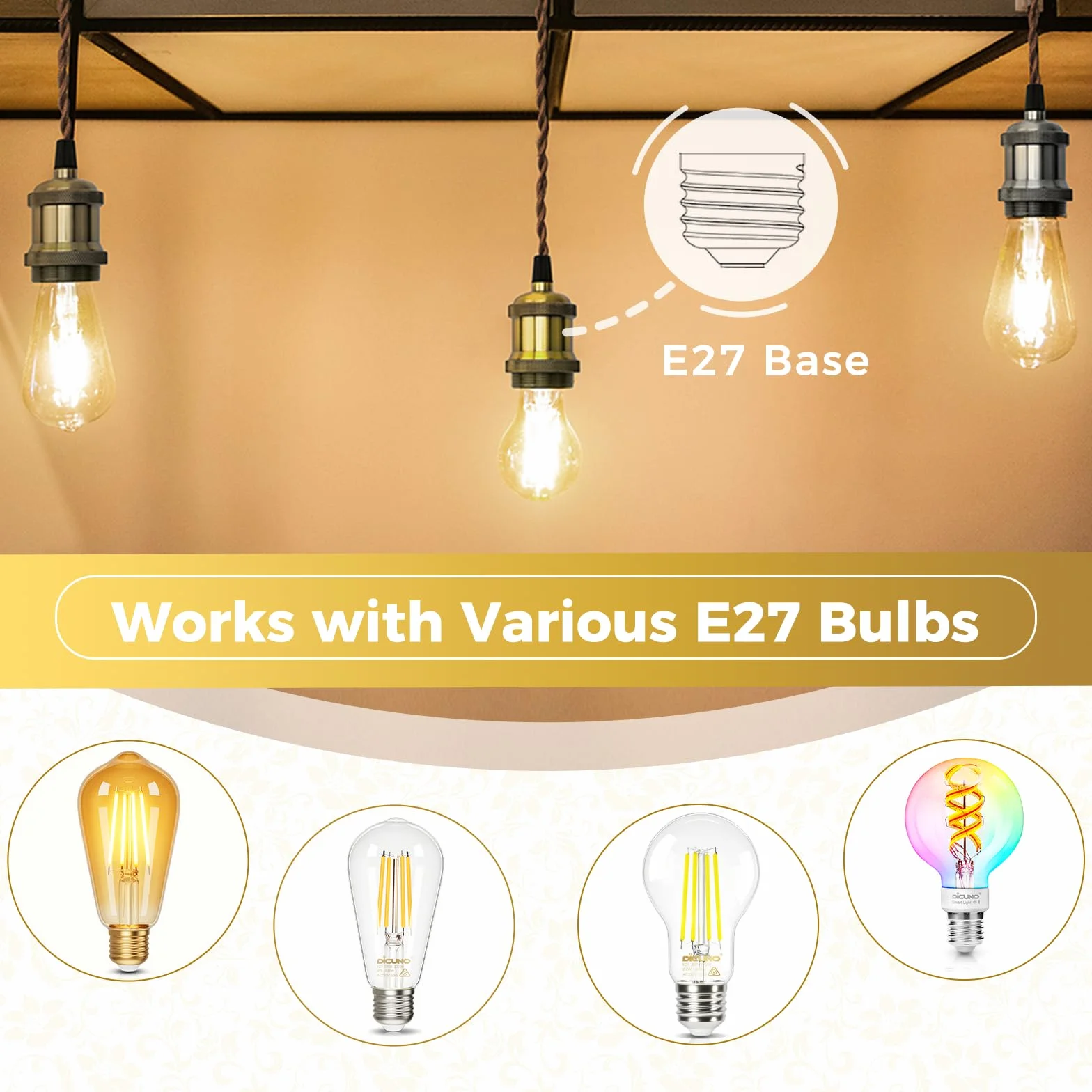 DiCUNO E27 oprawa lampy w stylu vintage, aluminiowa i ceramiczna, gwint E27 do żarówki, antyczny wygląd, do lamp ściennych, stołowych i sufitowych, akcesoria DIY, perłowa czerń, 4 sztuki w opakowaniu