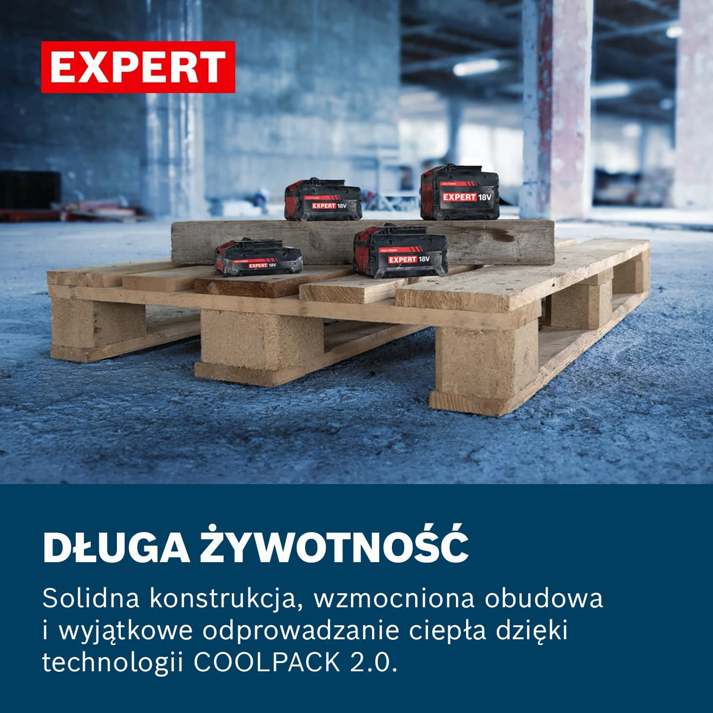 Bosch EXPERT 18V System Wysokoprądowy zestaw akumulatorów: 4 akumulatory EXBA 18V-55, walizka L-BOXX 136