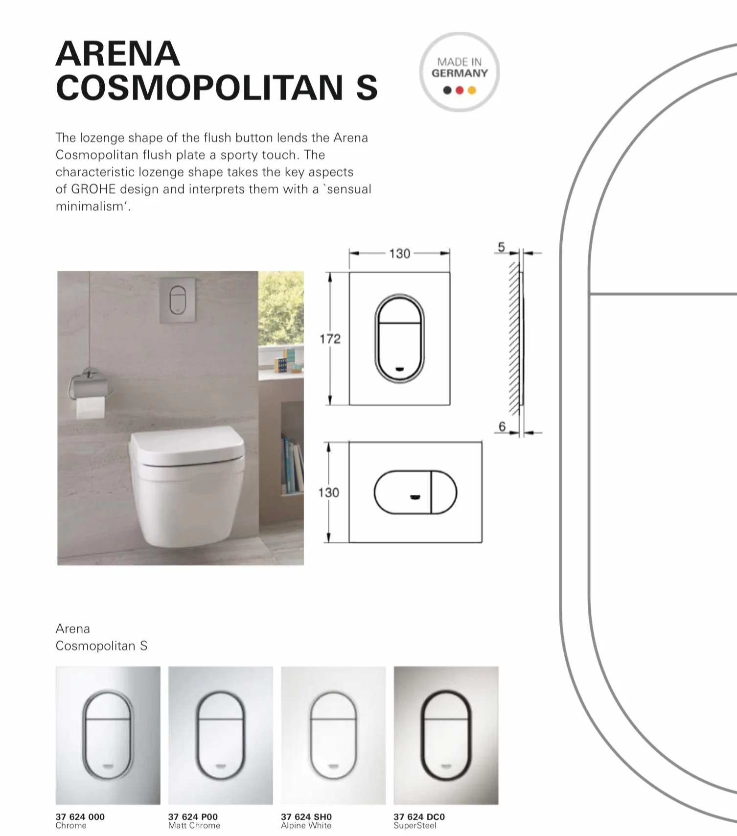 Grohe Arena Cosmopolitan S Przycisk uruchamiający