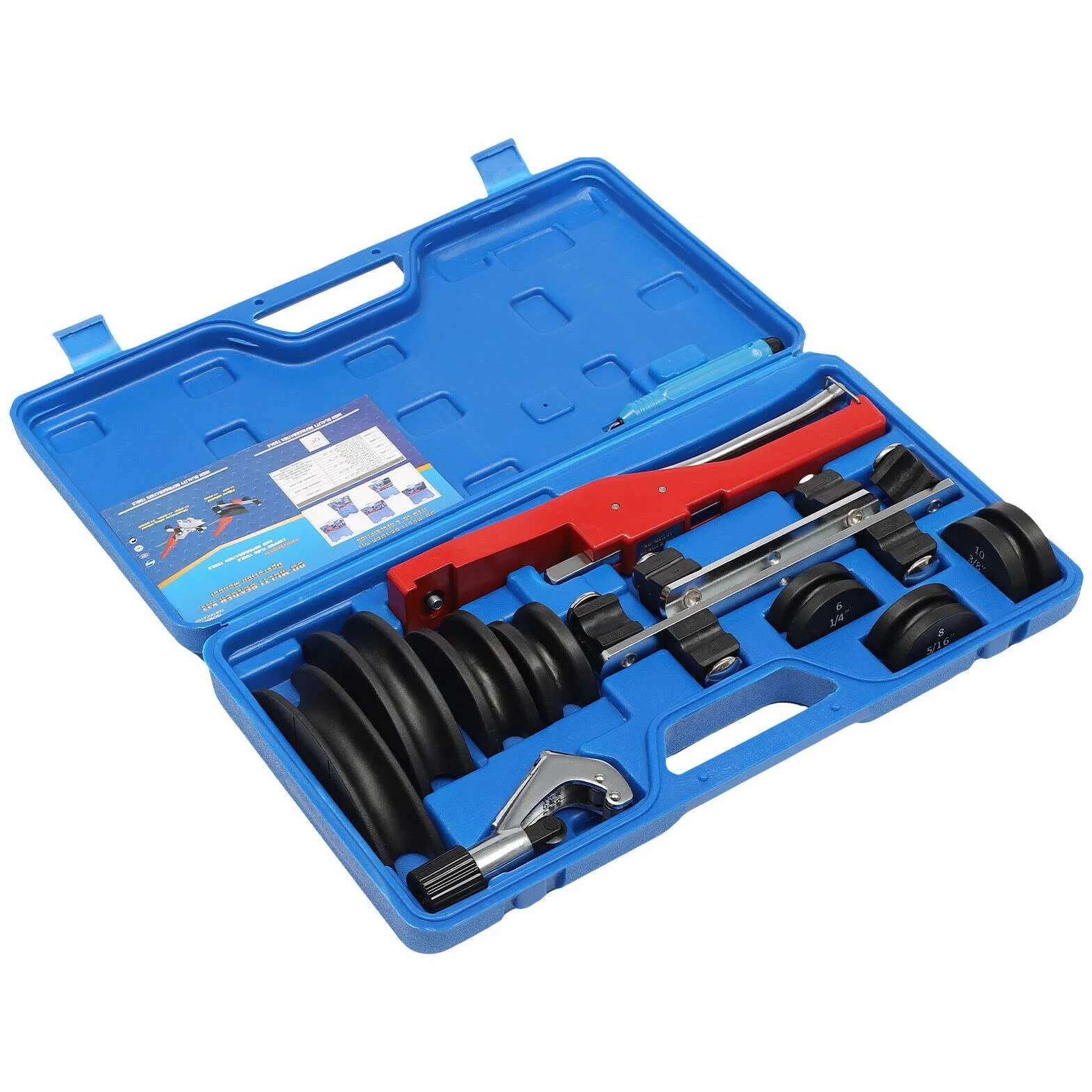 Ø 6-22 mm zestaw giętarki do rur ręcznych z 7 głowicami zginającymi 90°, giętarka ręczna, giętarka do rur miedzianych, rur aluminiowych, cienkościennych rur ze stali nierdzewnej