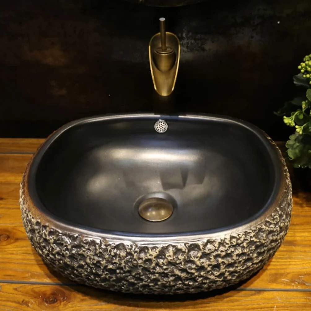 Umywalka wpuszczana do łazienki Łazienka umywalka nablatowa łazienka umywalka nablatowa ceramiczna umywalka nablatowa z kranem Umywalki łazienkowe