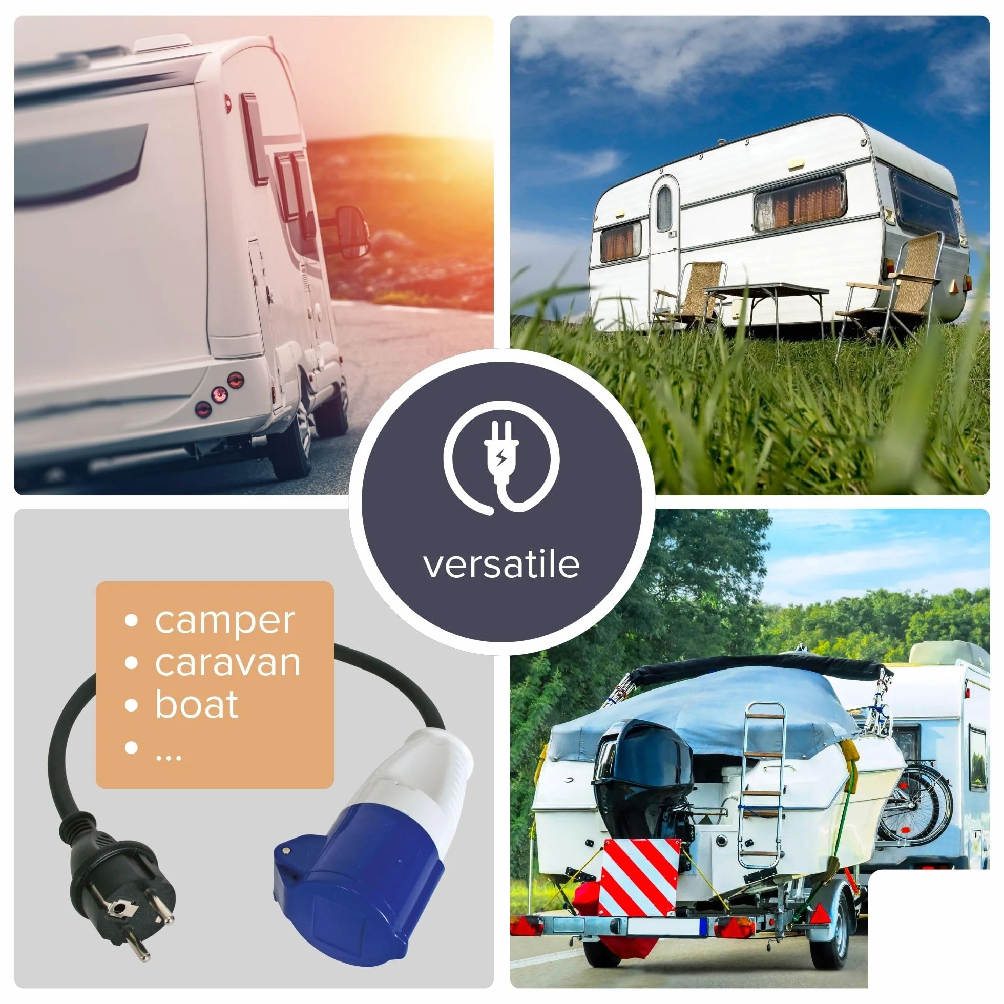 PEREL - ECEEA3 kabel wtyczka Schuko na złącze Cee, 3 m 162434