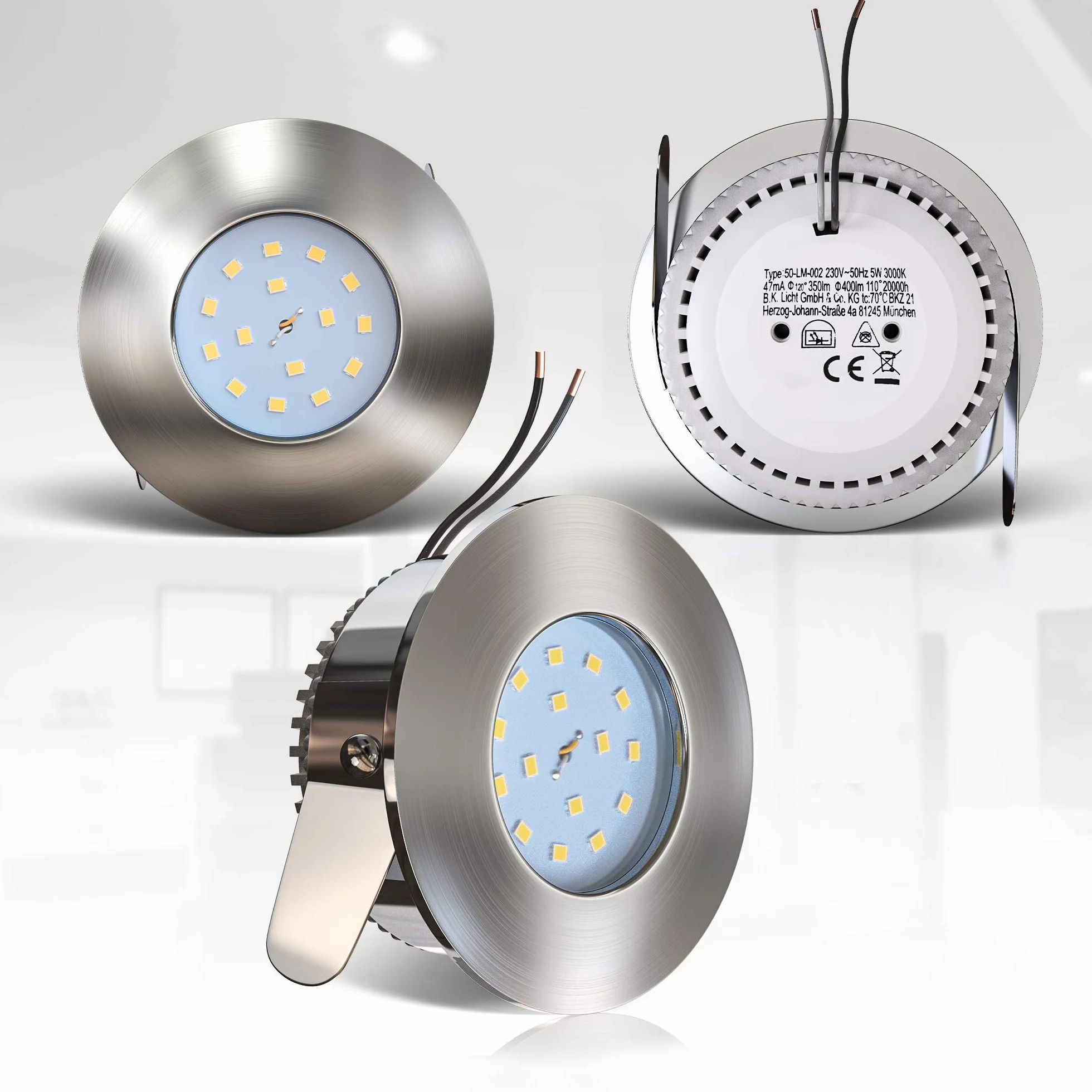 B.K.Licht Lampy LED, 5 W, 230 V, 400 lm, Ciepła Biel, 3000 K