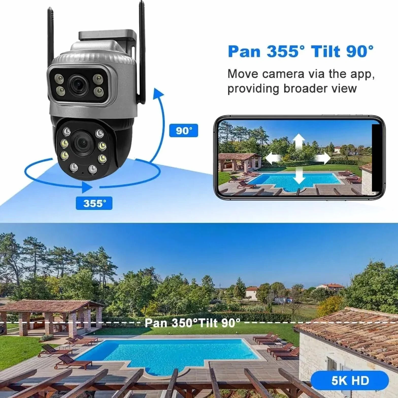 Kamera IP 4G z kartą SIM, podwójny obiektyw, wodoodporny, monitor do monitoringu zewnętrznego, noktowizor, ochrona domu CCTV na magazyn handlowy(Camera 32G Card)