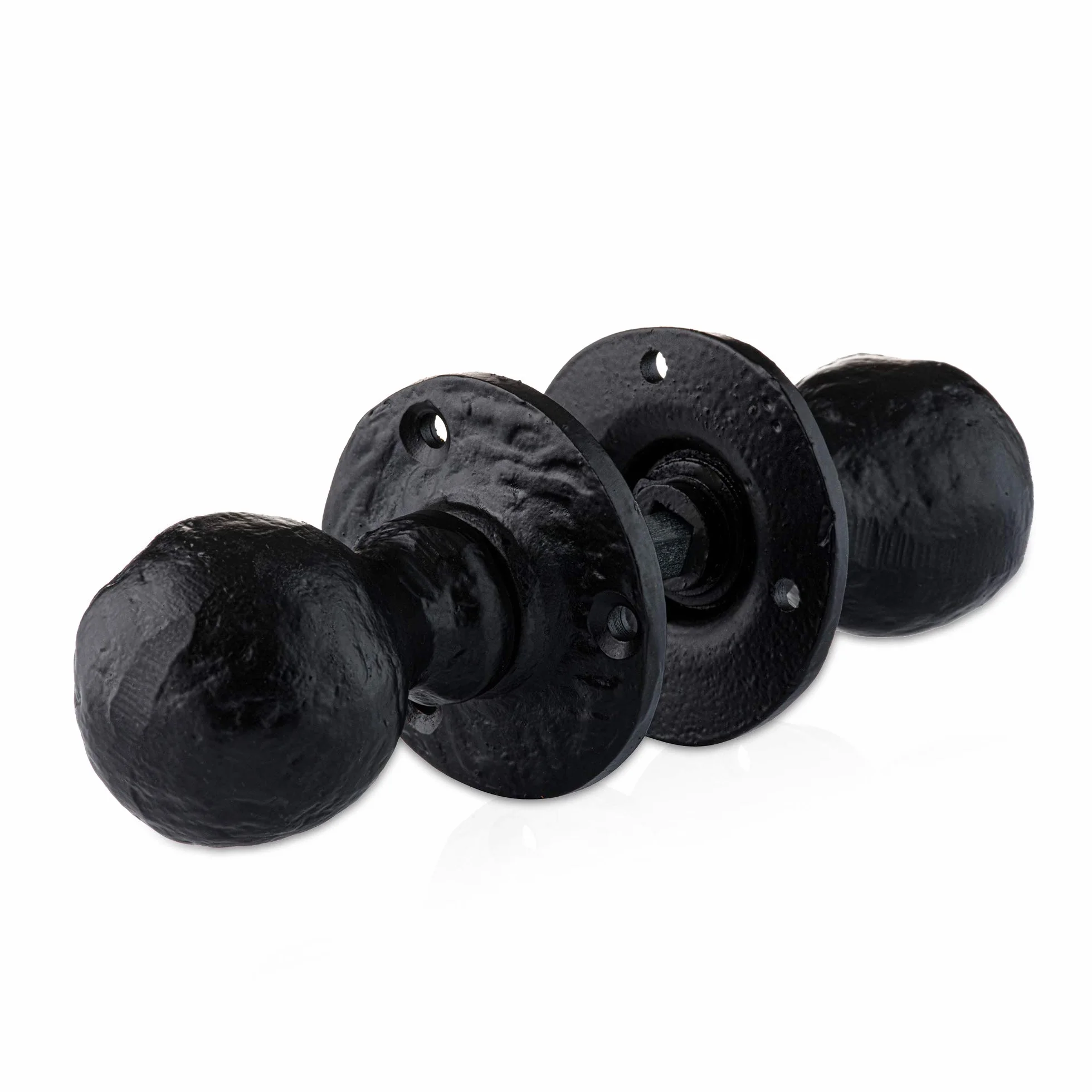 XFORT zestaw gałek wpuszczanych 63 mm czarny antyczny żeliwny vintage do drzwi wewnętrznych