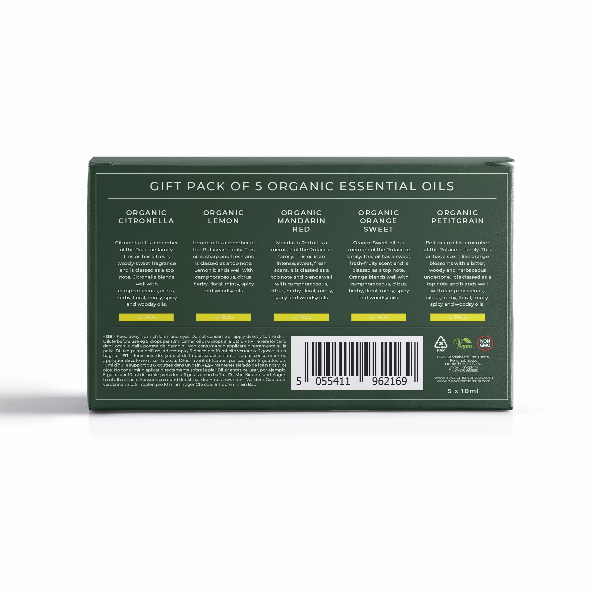 Mystic Moments Organic Citrus Essential Oils Gift Starter Pack