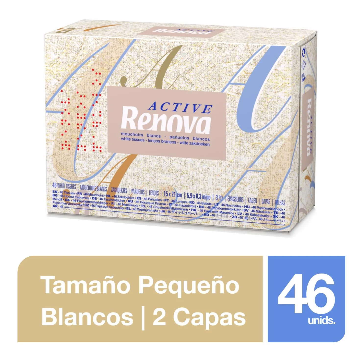 Renova Active 200045585 Chusteczki, Biały, 46 szt.