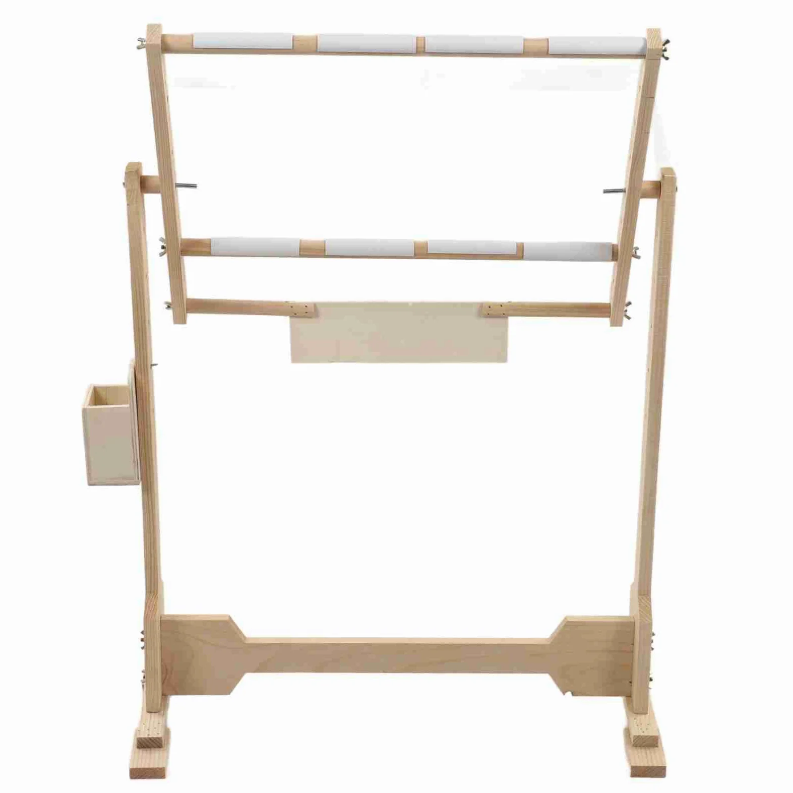 Generic Stojak do Haftowania Drewniana Regulowana Rama Podłogowa do Haftu Krzyżykowego i Gobelinu z 5 Pozycjami Wysokości 50 Cm Sosna