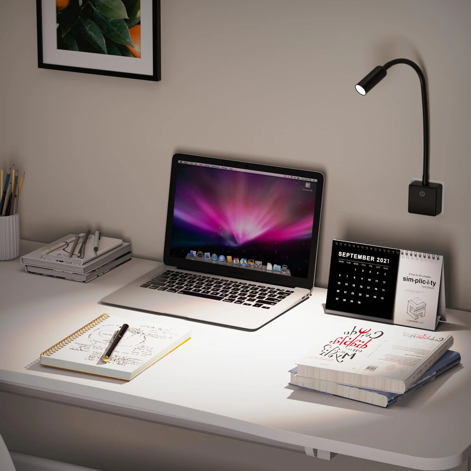 ENUOTEK LED Spot Lampki do czytania gniazdka Z możliwością ściemniania Czarny, 3W 280Lm Reflektor LED Lampy ścienne do czytania do sypialni z wtyczką i przełącznikiem dotykowym, neutralna biel 4000K