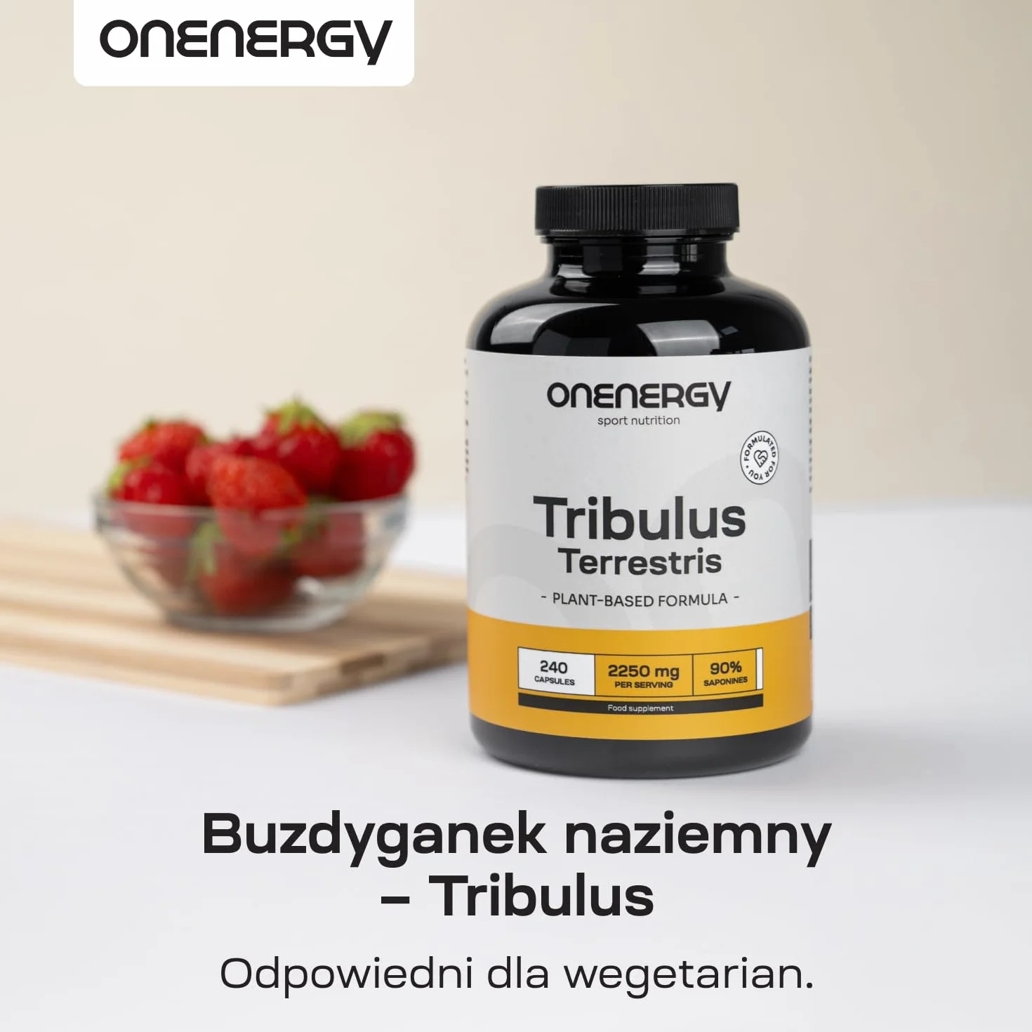Buzdyganek naziemny - Tribulus 2250 mg - 240 kapsułek - 90% saponin - Opakowanie XXL - Wyciąg ziołowy - Dla mężczyzn i kobiet