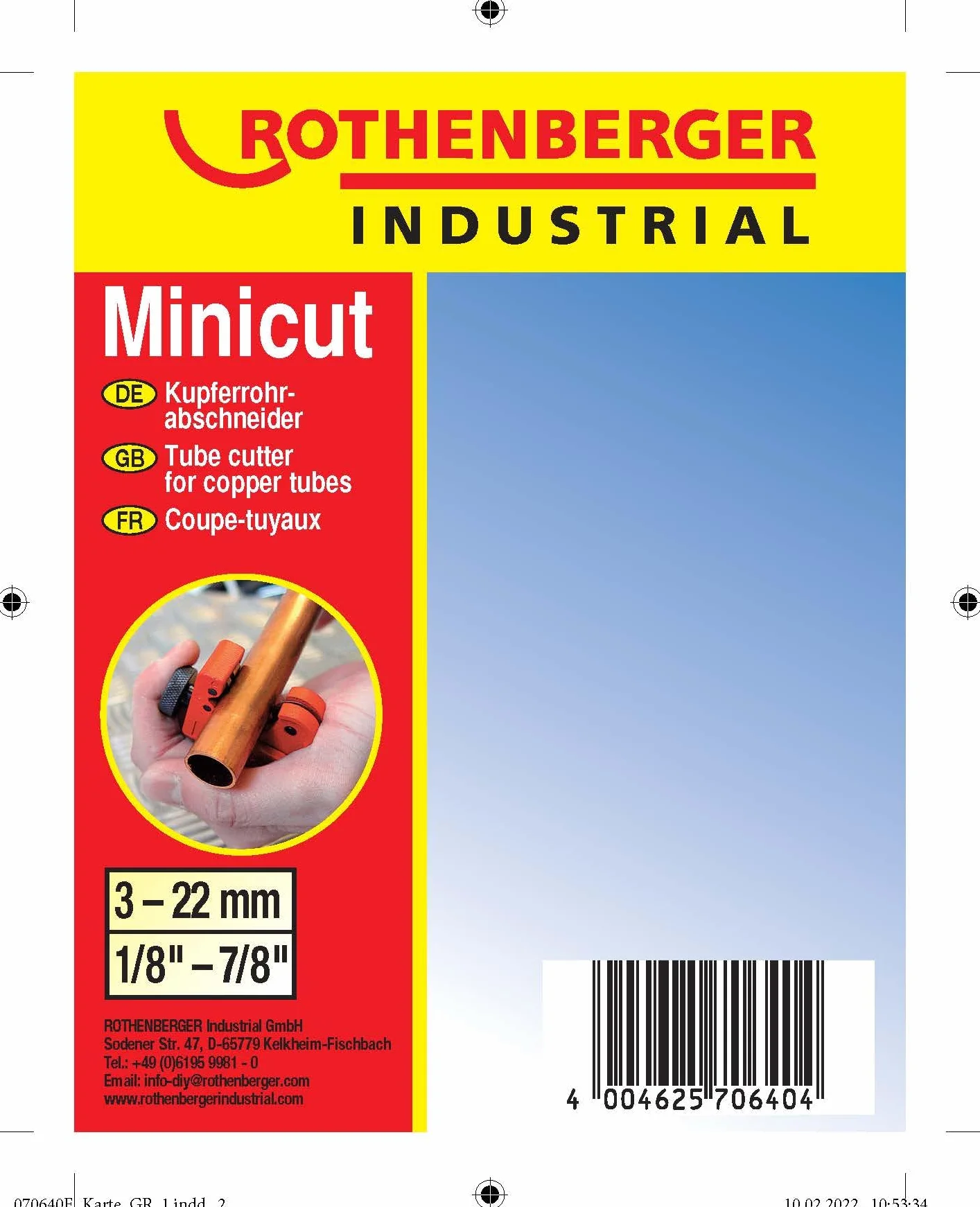 ROTHENBERGER Industrial Minicut II PRO 6-22 mm, 070640E