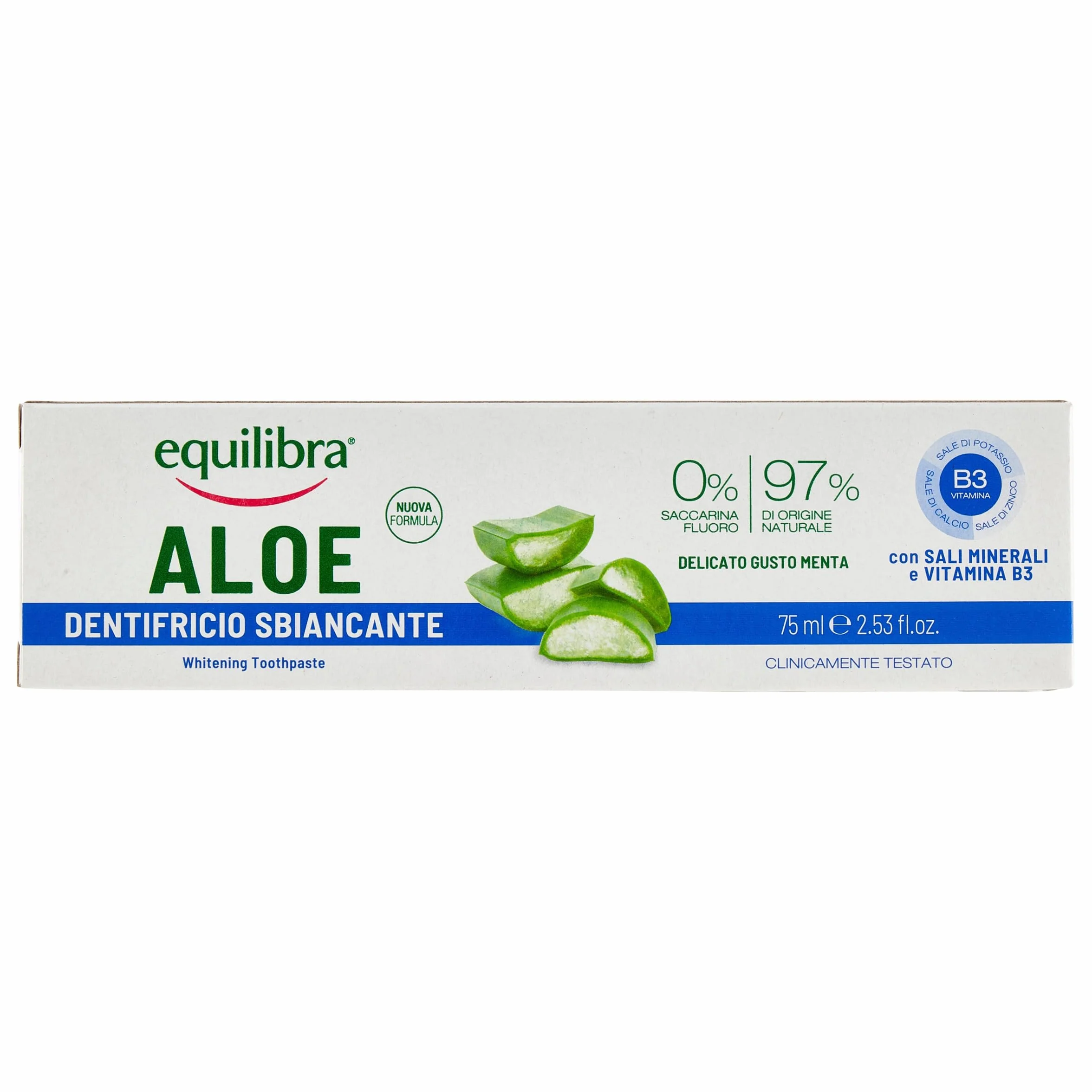 Equilibra Pasta do zębów wybielająca – aloes, 75ml