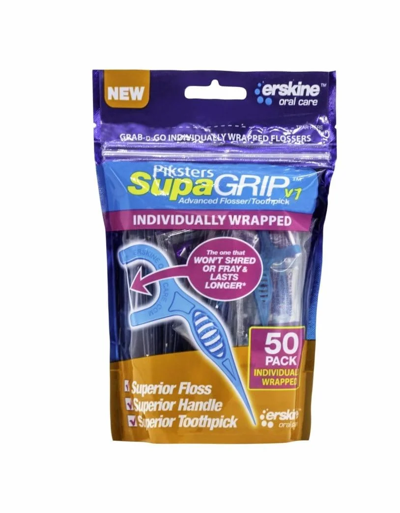 Piksters Monofilament Supagrip Flosser i wykałaczka, 50 sztuk