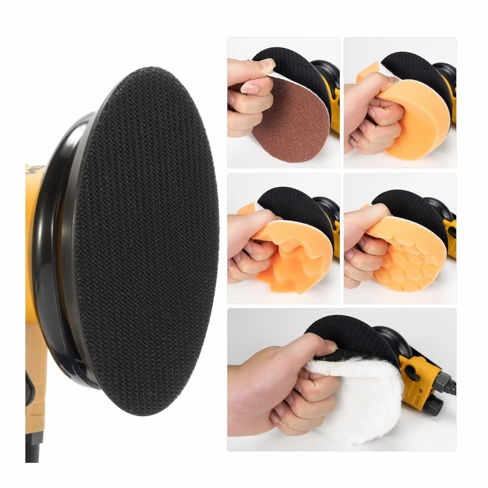 Pneumatyczna szlifierka pneumatyczna polerka 6 ''150mm narzędzie do pielęgnacji lakieru samochodowego polerowanie losowa orbitalna maszyna palmowa szlifierka do drewna do obróbki drewna, szlifowania i
