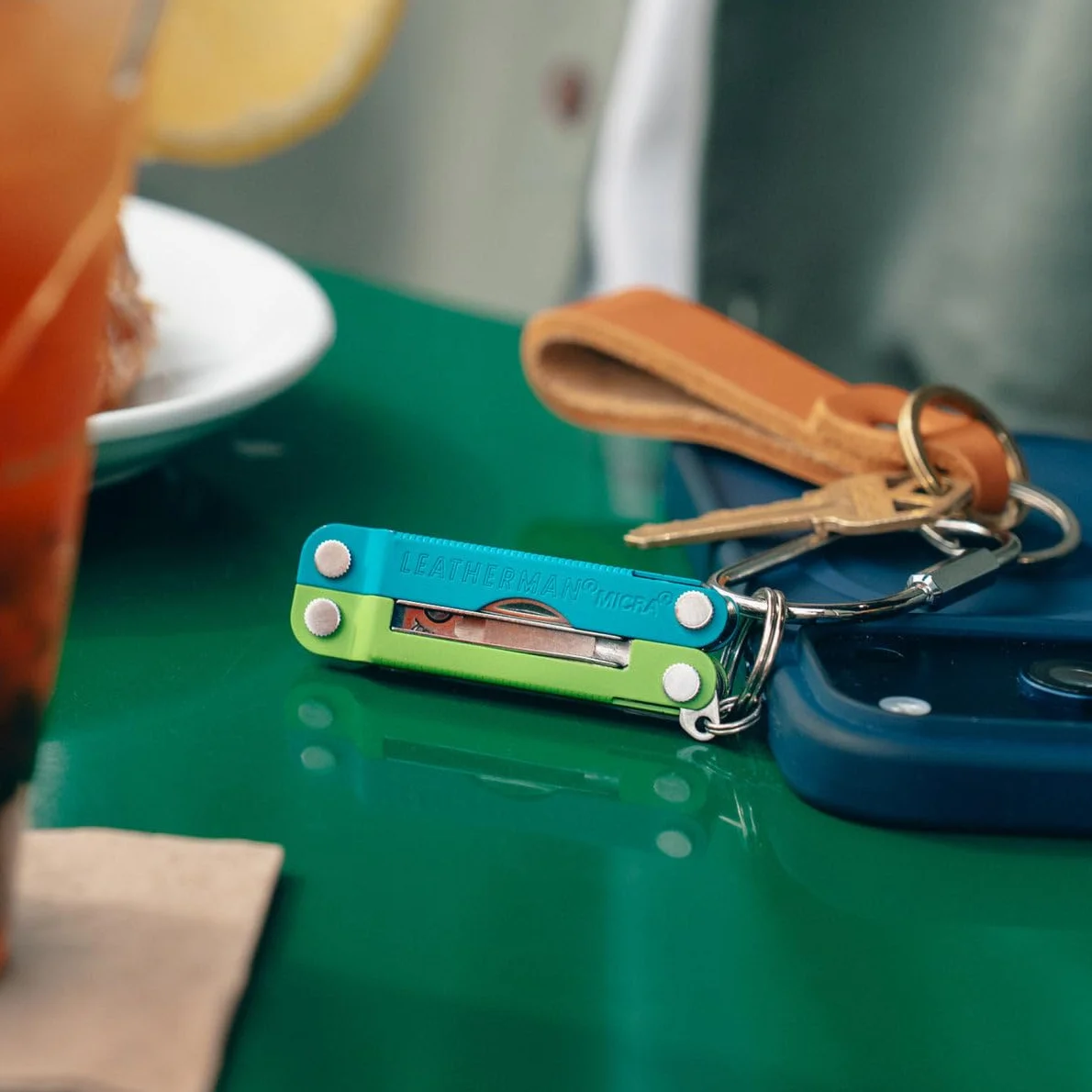 Leatherman Micra - Stalowe Narzędzie Wielofunkcyjne do Kluczy z Nożyczkami i 9 Narzędziami, Teal Twist
