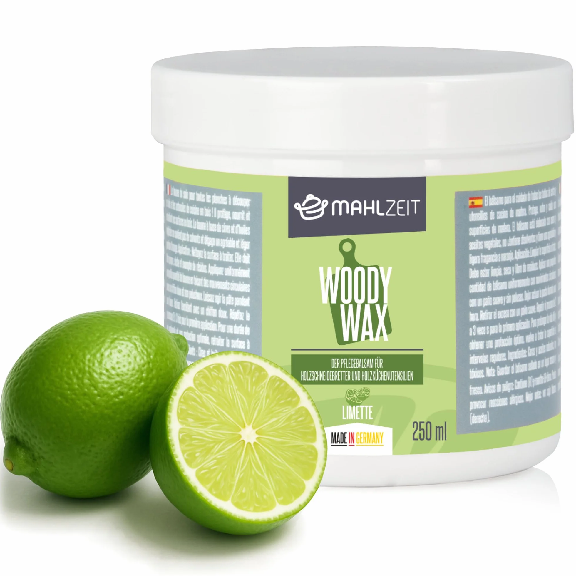 Mahlzeit WOODY WAX wosk do pielęgnacji drewna z wosku pszczelego do krojenia | 250 ml | 100% naturalny | wosk do drewna do desek do krojenia, blatów roboczych, pomocnik kuchenny | balsam do drewna do