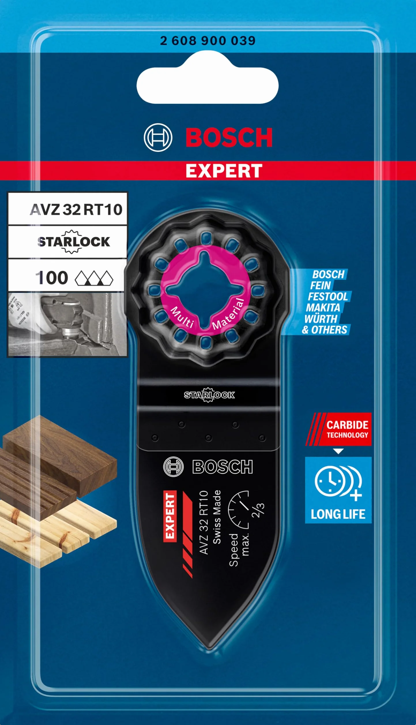 Bosch Professional 1x Płytki ścierne palcowe EXPERT AVZ 32 RT10 (do Twarde drewno, Miękkie drewno, Szerokość 32 mm, Akcesoria Narzędzie wielofunkcyjne)
