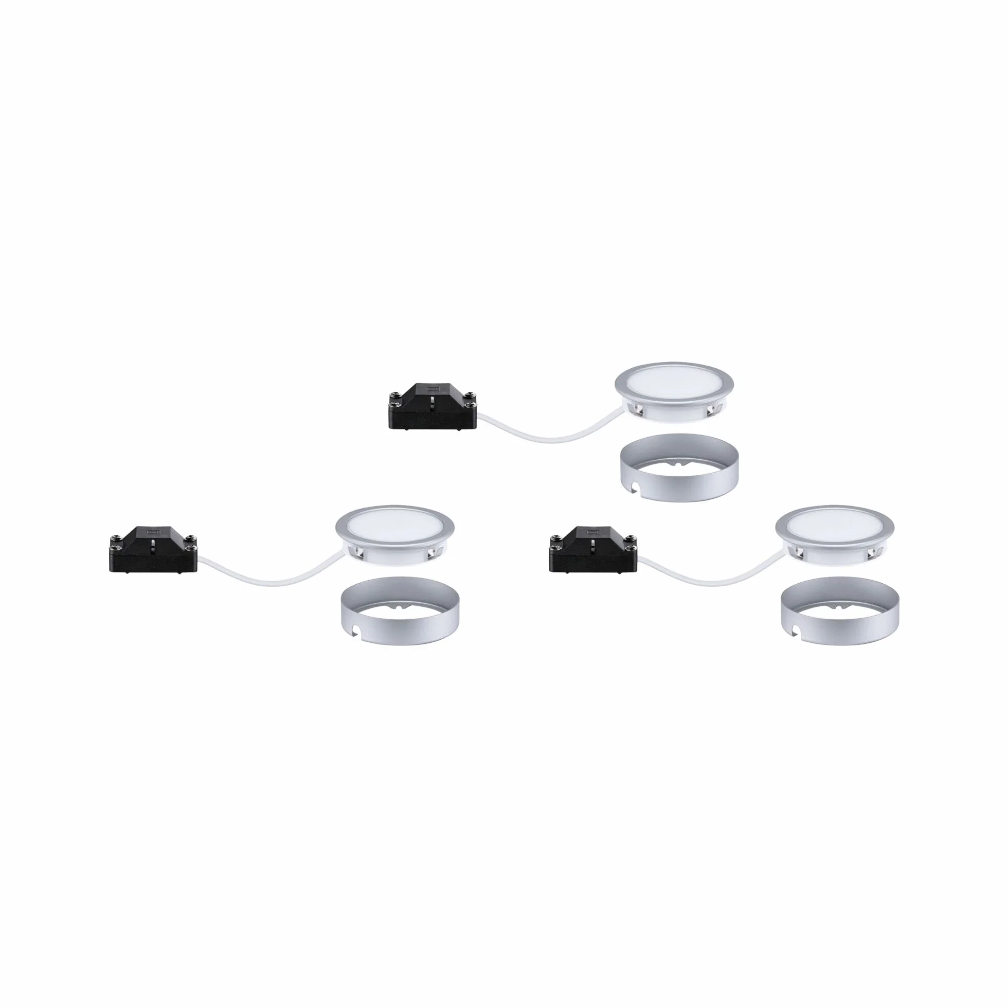Paulmann 93092 oprawa meblowa LED zestaw Pukk okrągła 3x3,5 W Chrom matowy tworzywo sztuczne 2700 K