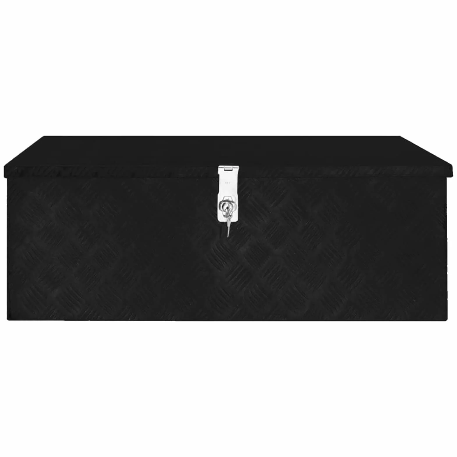 ShGaxin Aluminiowa skrzynka magazynowa czarna 90x47x33,5 cm, metalowa skrzynka narzędziowa, skrzynka na narzędzia, aluminiowe pudełko