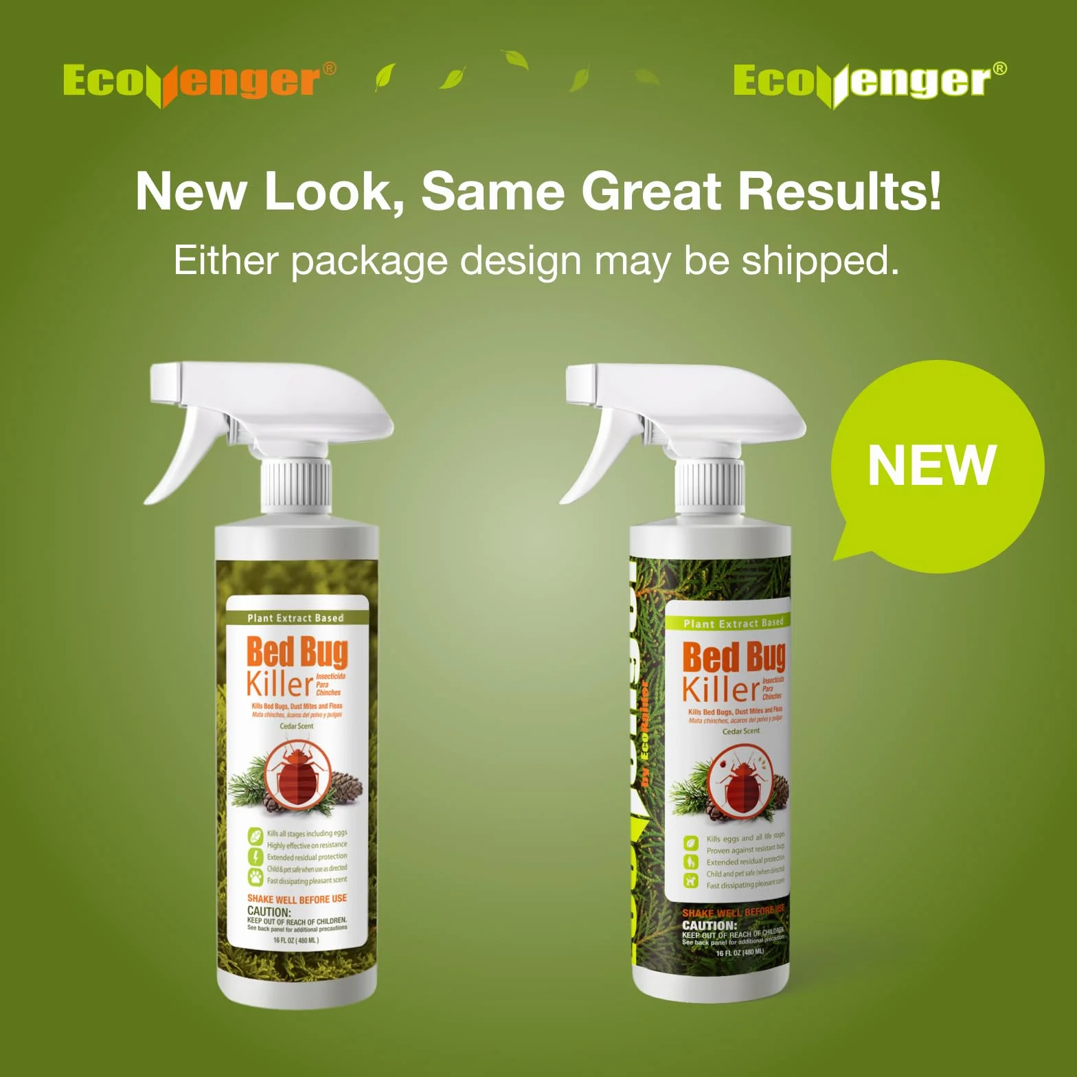 EcoRaider naturalny spray na owady (480 ml), 100% szybka eliminacja + eliminuje jaja i odporne owady, zaawansowana ochrona resztkowa, nietoksyczny + bezpieczny dla dzieci i zwierząt