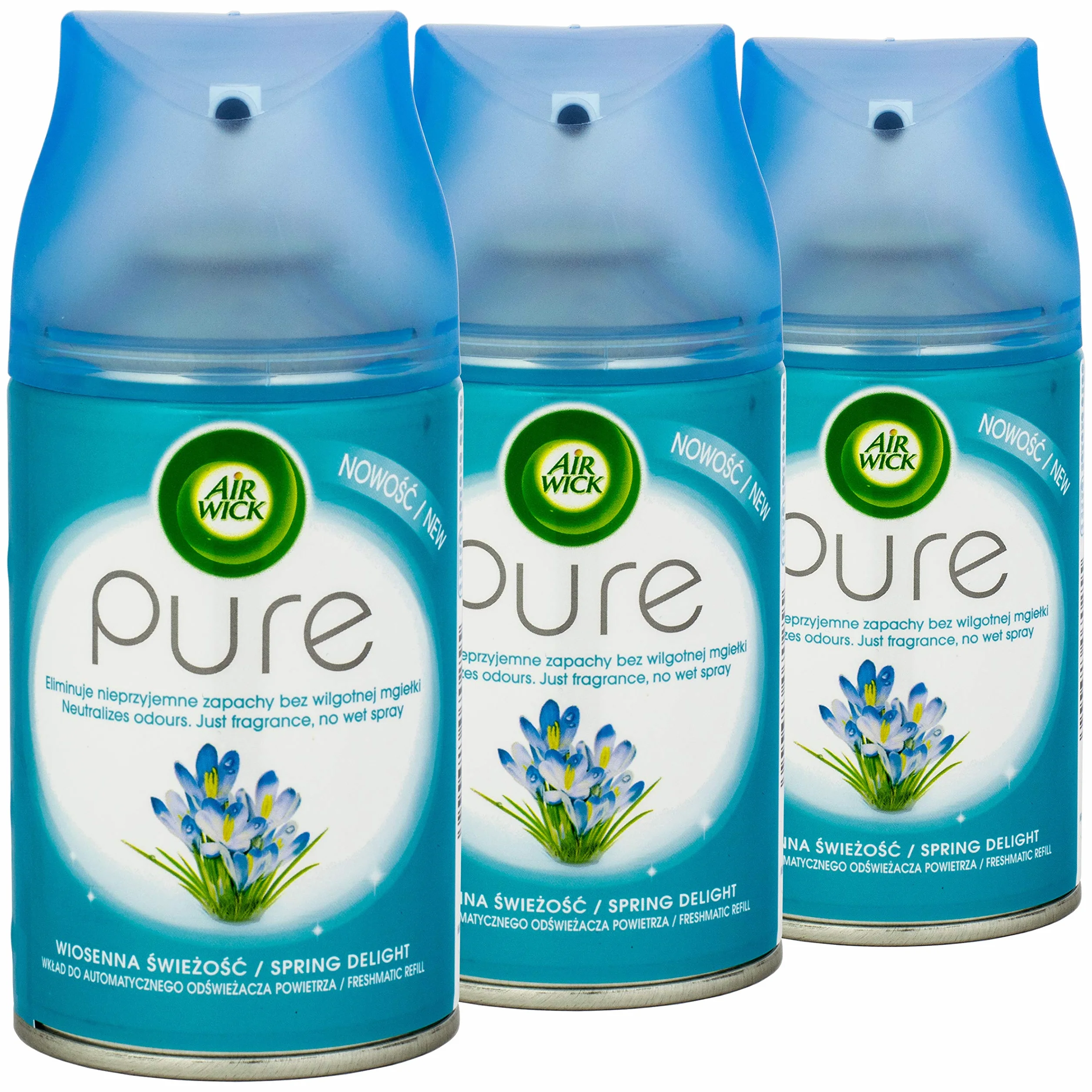 Air Wick odświeżacz powietrza Freshmatic Max wkład uzupełniający Pure wiosenna świeżość – 3 sztuki w opakowaniu