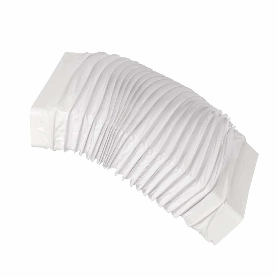 Prostokątny elastyczny wąż kanałowy PCW 220 x 55 mm, długość 50 cm, biały