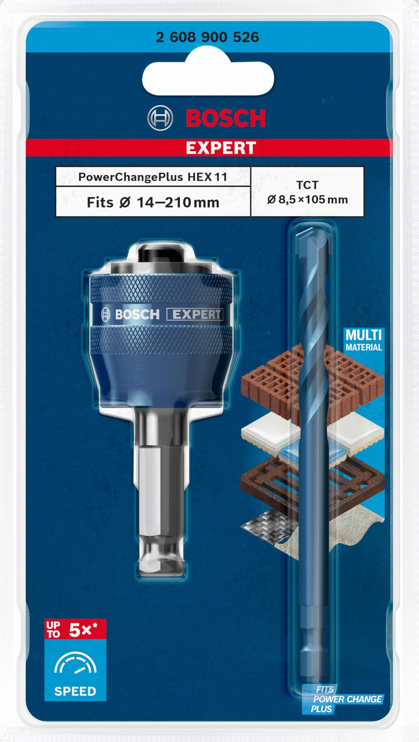 Bosch EXPERT Power Change Plus Adaptery do pił otwornic TCT 8,5×105 mm