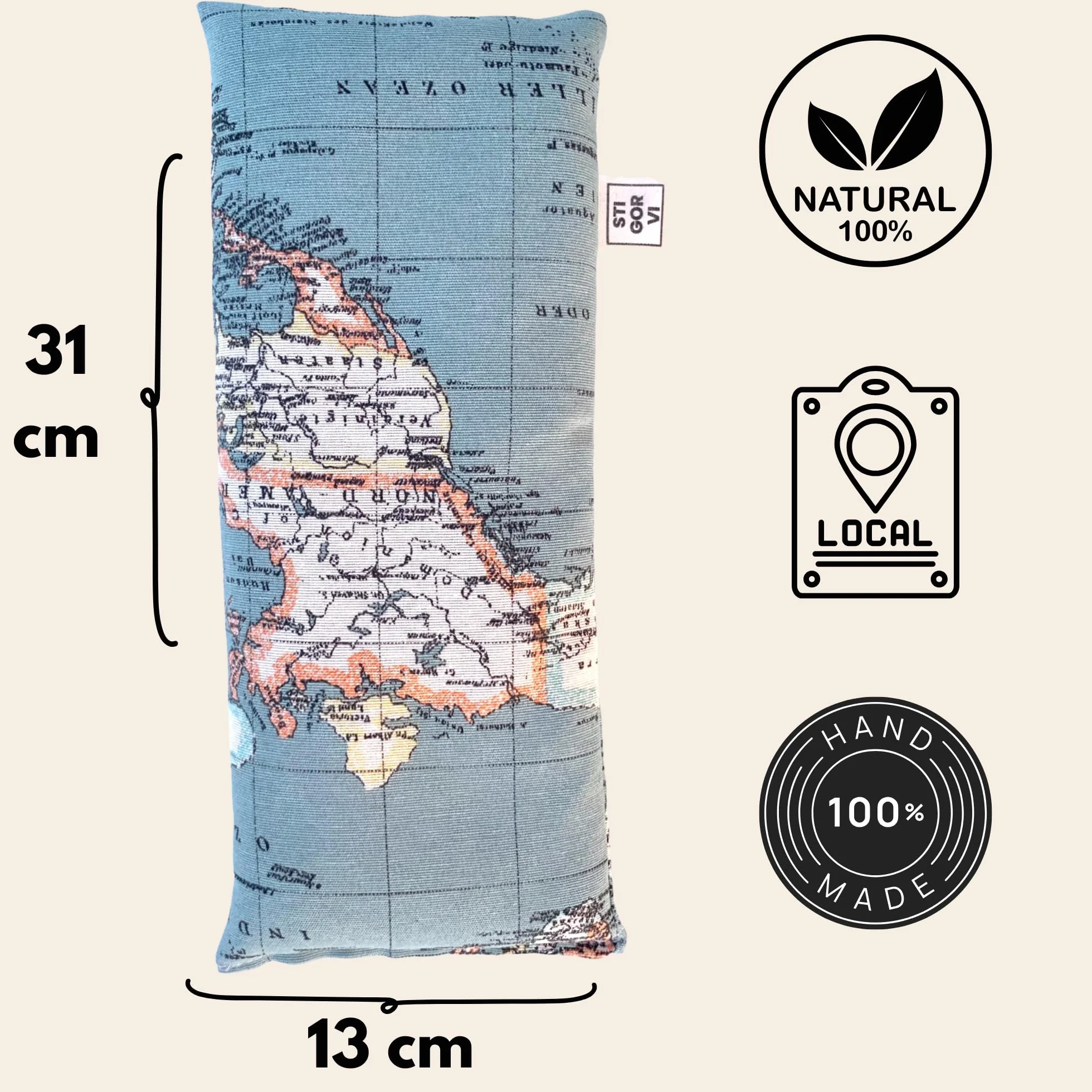 Torba termiczna z nasionami lawendy 13cmx31cm ręcznie robiona Hiszpania