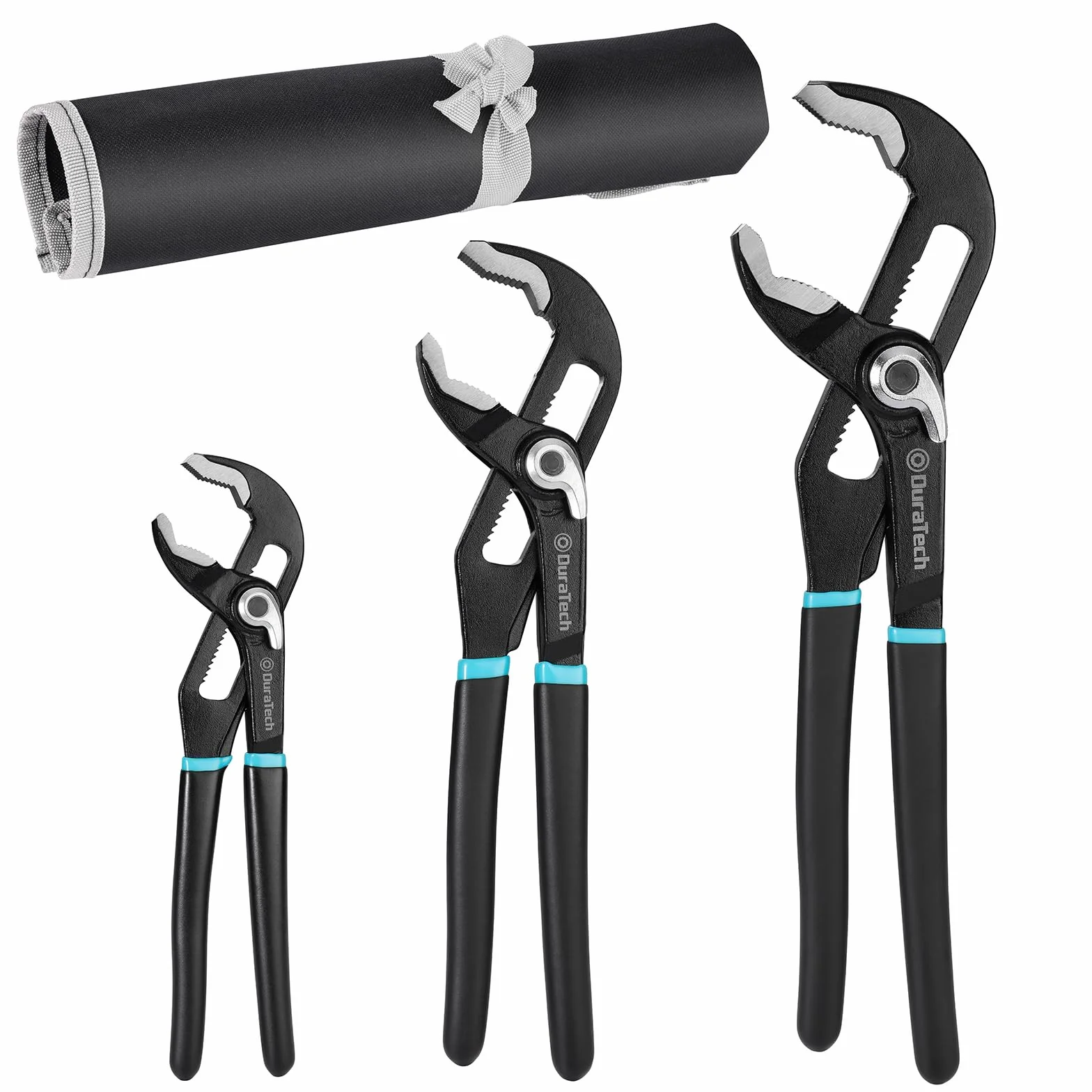 DURATECH Zestaw 3 szczypiec do pomp wodnych 200/250/300 mm szybka regulacja złącza rowkowego narzędzia hydrauliczne