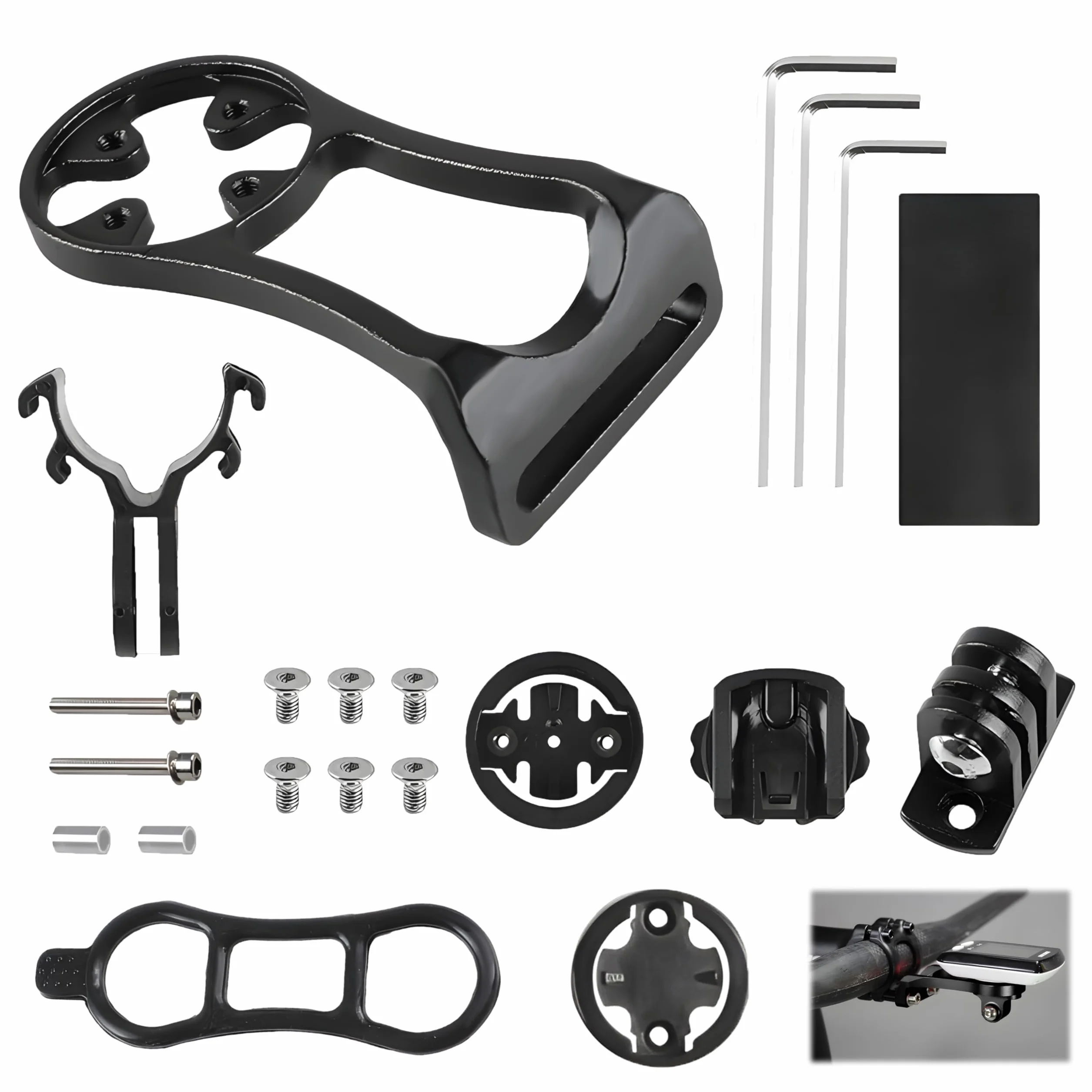 Uchwyt rowerowy, uchwyt na komputer rowerowy, kompatybilny z Garmin/IGPS Bolt Mount uchwyt na kierownicę rowerową FEdge Extended Out przedni uchwyt, regulowany uchwyt Edge, uchwyt na mostek (czarny)