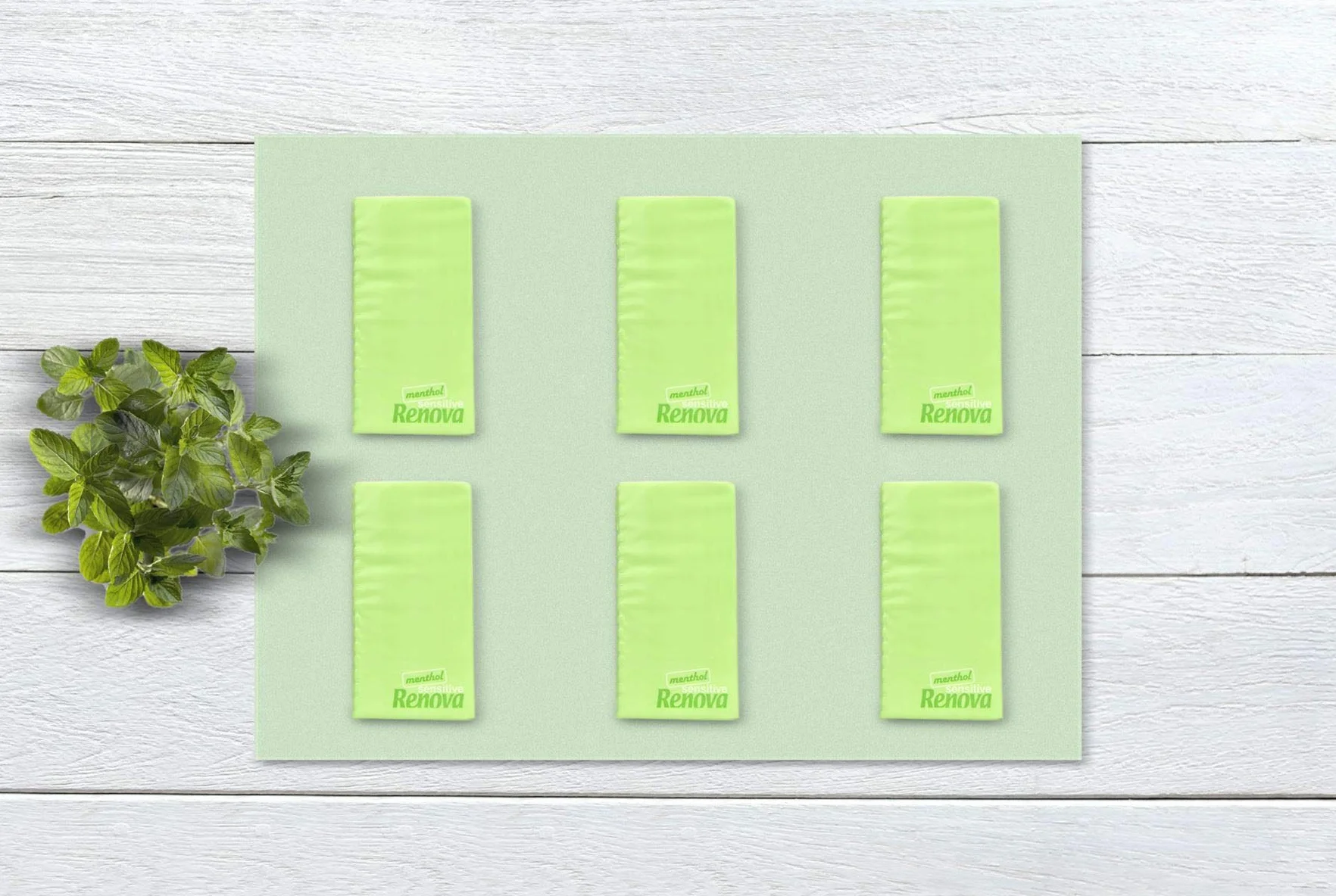Renova Sensitive Menthol 200072944 Chusteczki, Biały, 6 sztuk