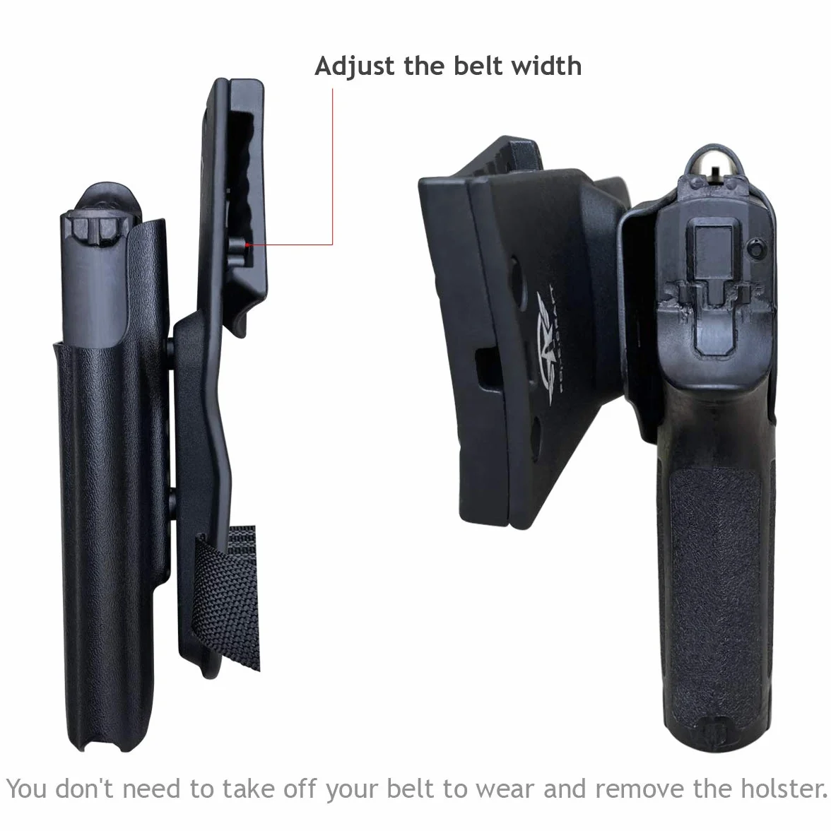 P320 Kabura OWB Kydex for Sig Sauer P320 Carry / P320 Full Pistol Case - Zewnątrz pasa Carry / 1.5-2 Inch Belt Clip With Leggings - Adj. Szerokość Wysokość & przechyłka, Poszerzone wejście